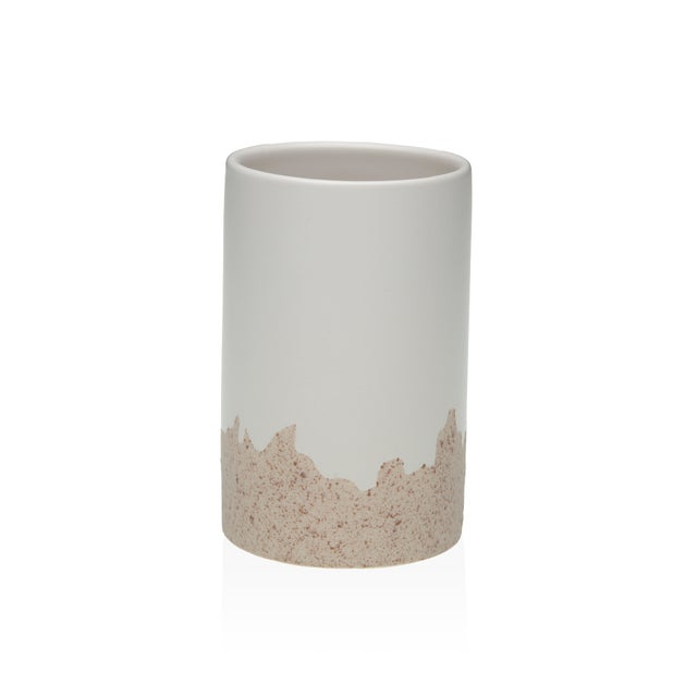 Portacepillos Duo beige de cerámica