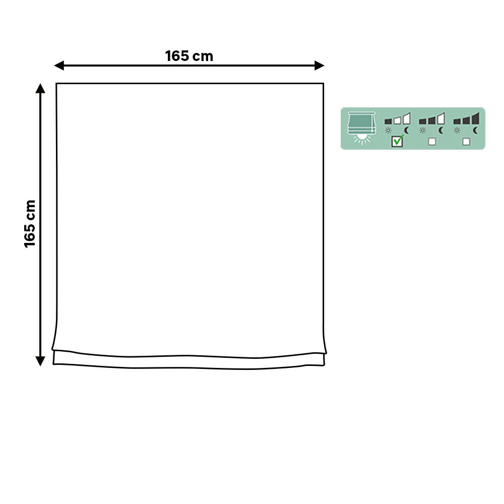 Estor plegable paquetto semi-transparente Bolonia 165x165 cm poliéster rayas blanco con cadena - 2