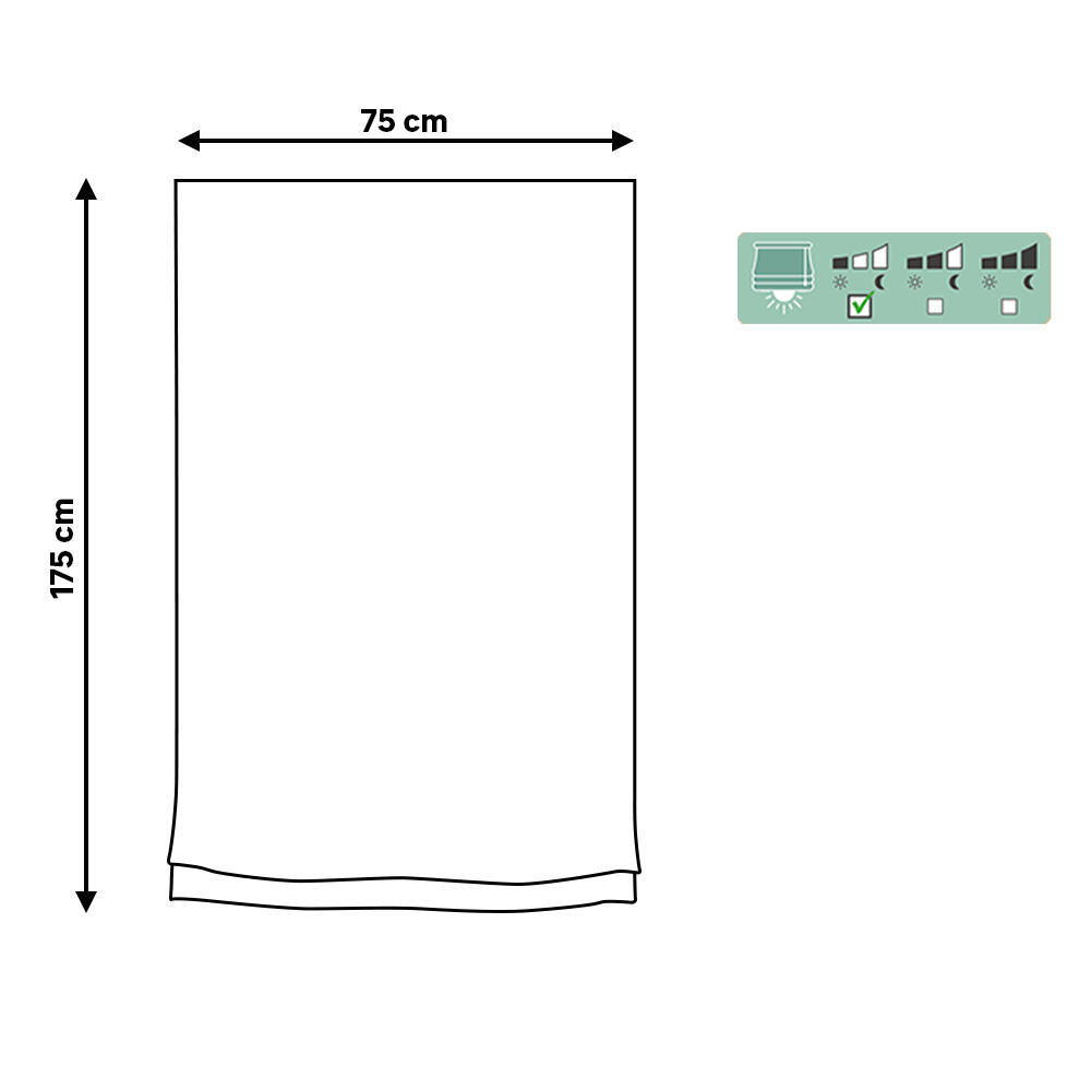 Estor plegable paquetto semi-transparente Mongomeri 75x175 cm poliéster rayas blanco con cadena - 2