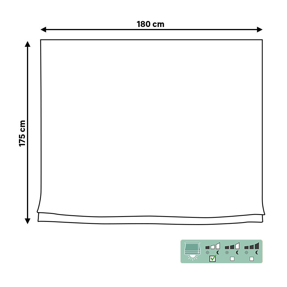 Estor plegable paquetto semi-transparente Mongomeri 180x175 cm poliéster rayas blanco con cadena - 2