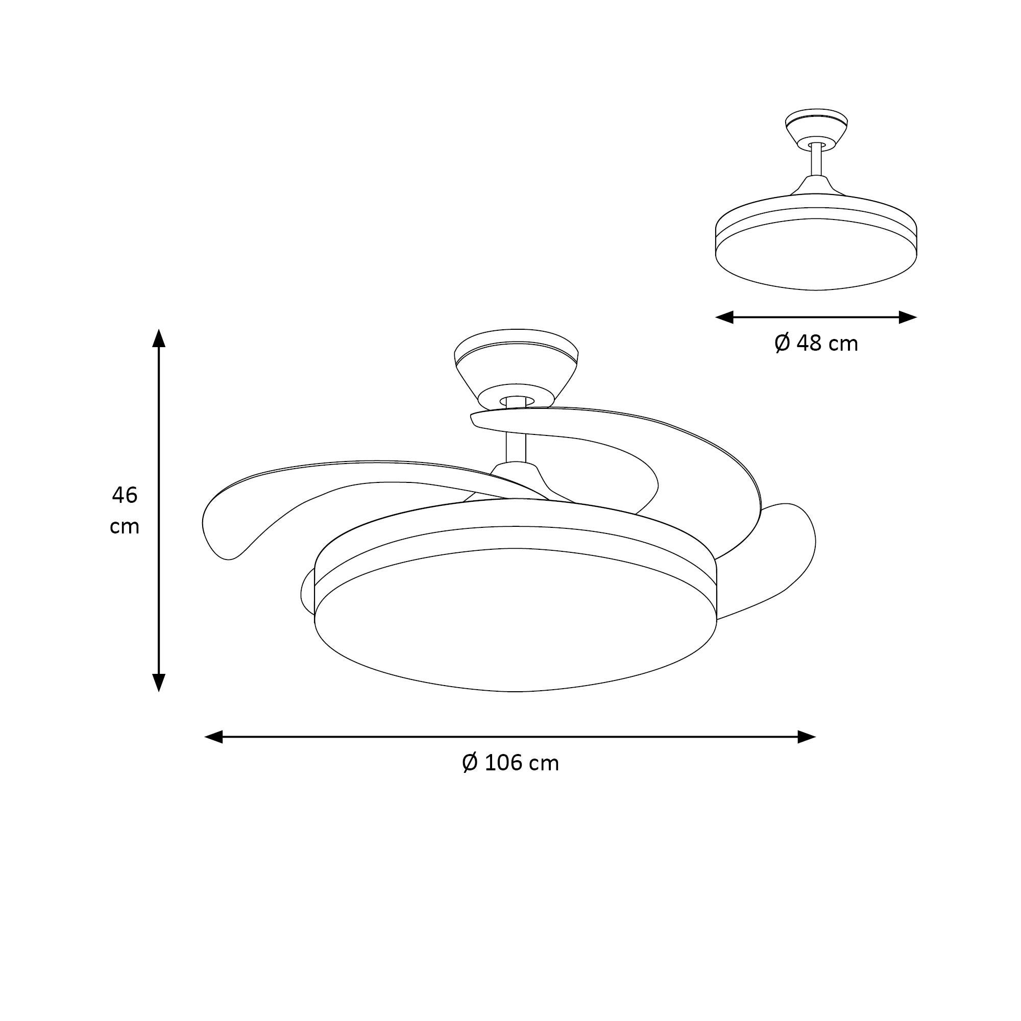 Ventilador de techo con luz sin aspas silencioso DC Xtrelamp Alarik blanco 106 cm - 7