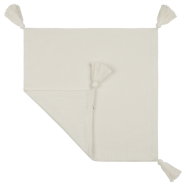 Funda de cojín cuadrada Bryan algodón liso blanco cream con cremallera INSPIRE 45 x 45 cm