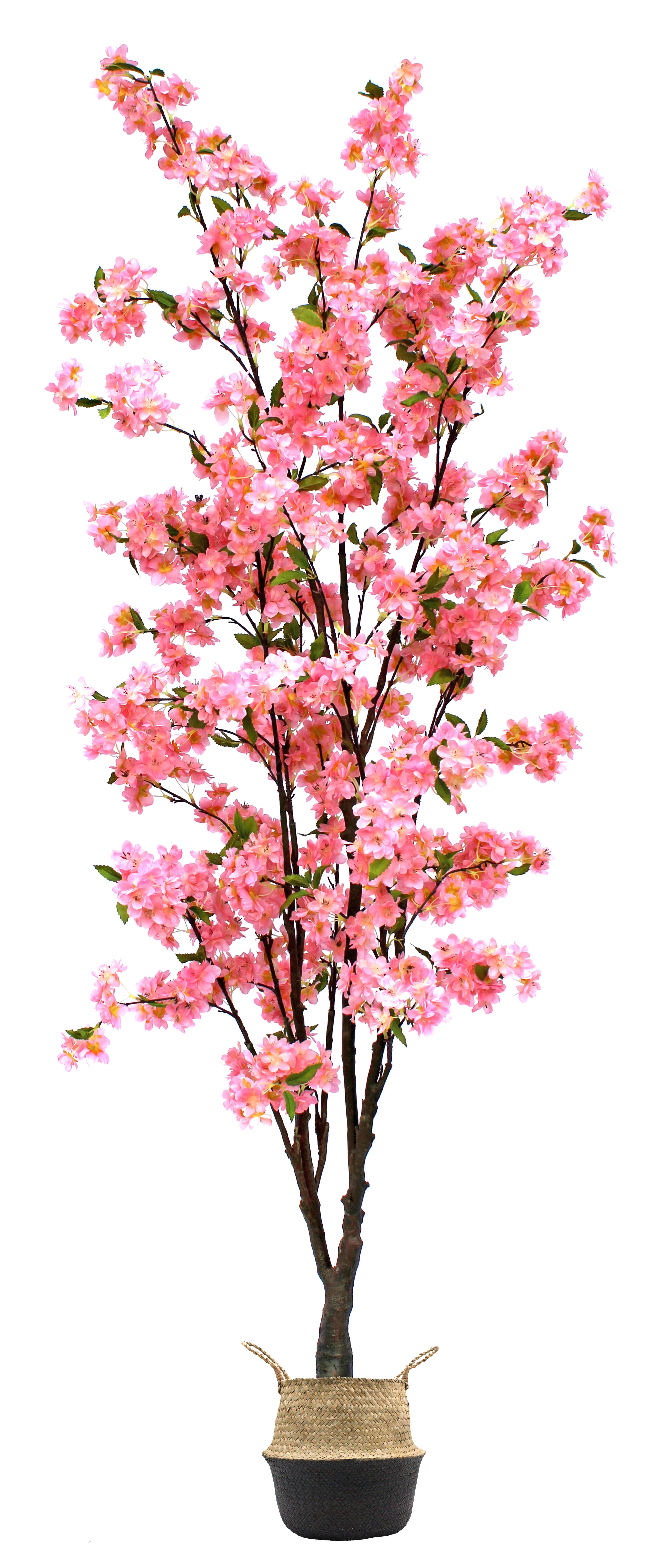 Sinder  Planta Artificial En Maceta De Mimbre De 180X70cm Rosa/Negro , Leroy Merlin