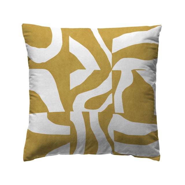 Almofada Split 45x45cm amarela e branca