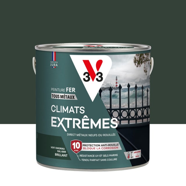 Peinture extérieure fer Climats extrêmes® V33 vert omorika brillant 2l