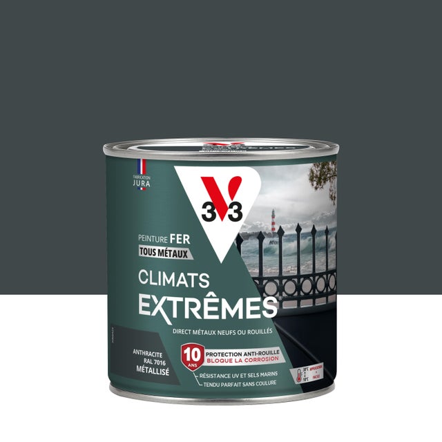 Peinture extérieure fer Climats extrêmes® V33 anthracite métallisé 0.5l