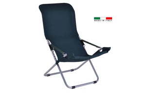 Sedia A Sdraio, Sdraio Da Giardino, Poltrona Relax Reclinabile In Acciaio, Sedia Pieghevole Campeggio Con Portabicchieri E Poggiatesta Regolabile, Carico Massimo 150kg ( Color : Linen Blue Mattress
