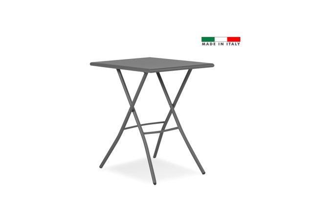 Tavolo da pranzo per giardino pieghevole Gaia FIAM struttura e superficie in acciaio grigio per 2 persone 70x50cm