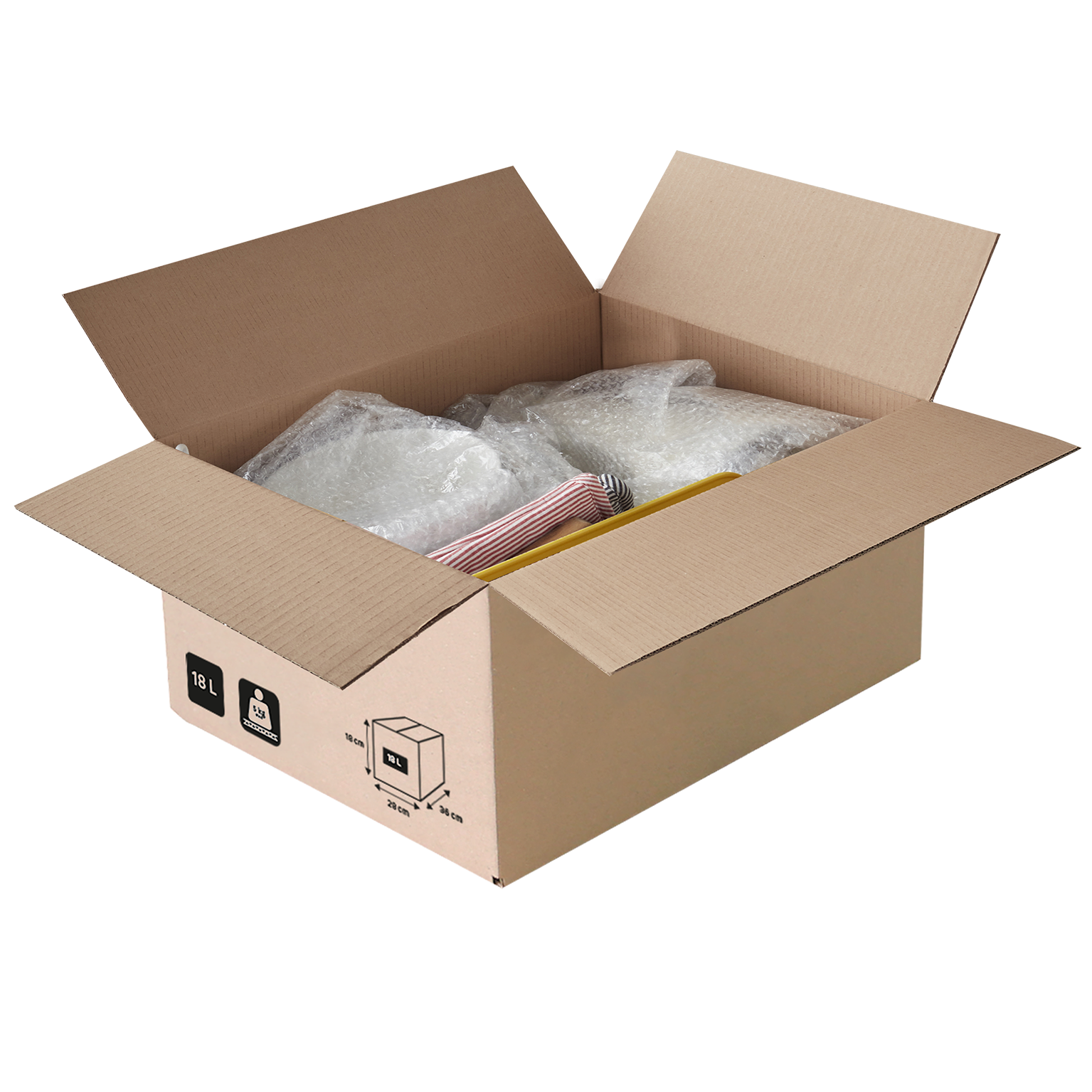 Scatola da imballaggio avana 1 onda L 36 x H 18 x P 28 cm - 2