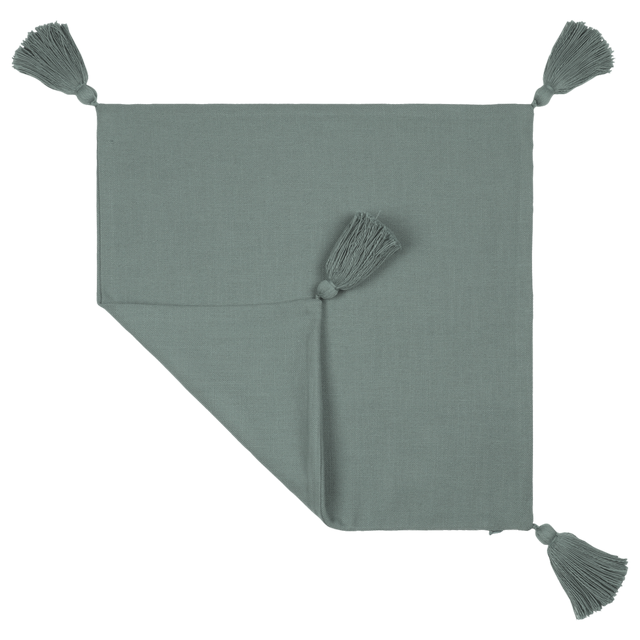 Funda de cojín cuadrada Bryan algodón verde sage con cremallera INSPIRE 45 x 45 cm