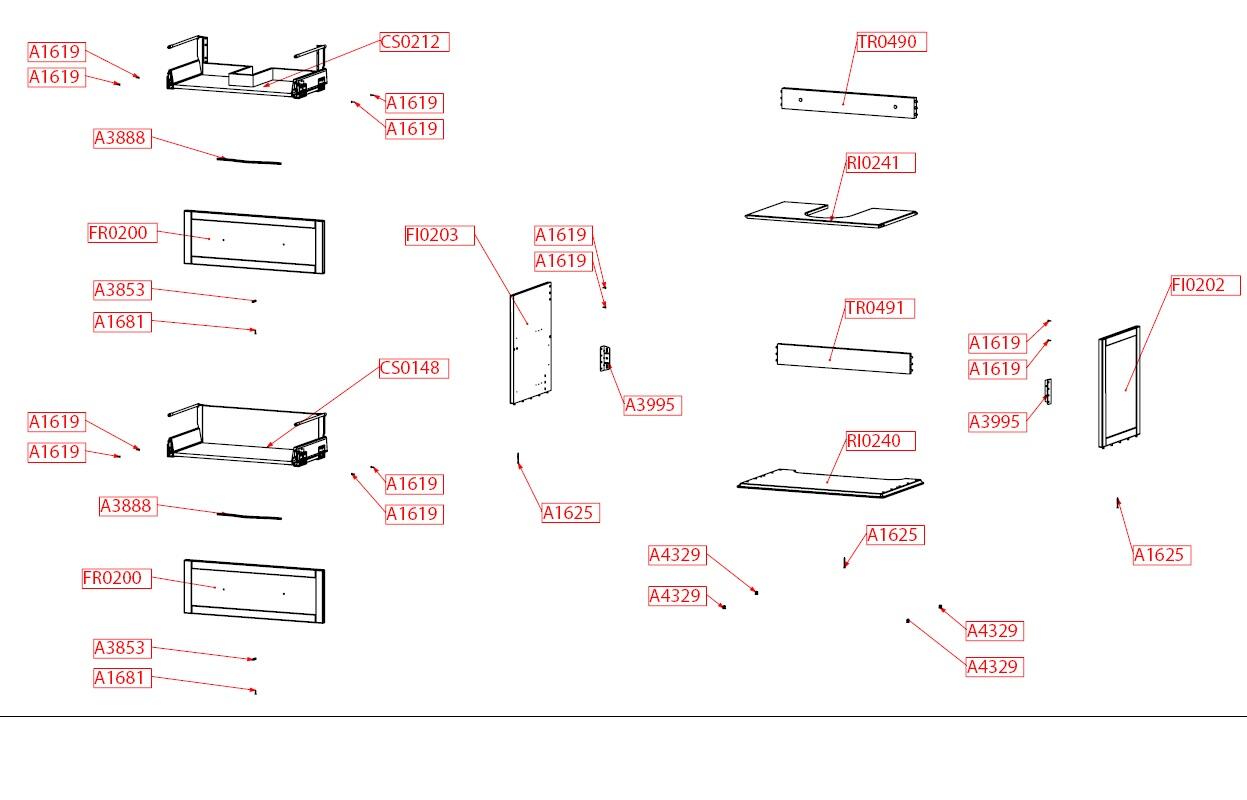 Mobile da bagno sospeso sotto lavabo L 74 x H 55 x P 46 cm bianco laccato opaco, 2 cassetti BADEN HAUS Tiffany - 5