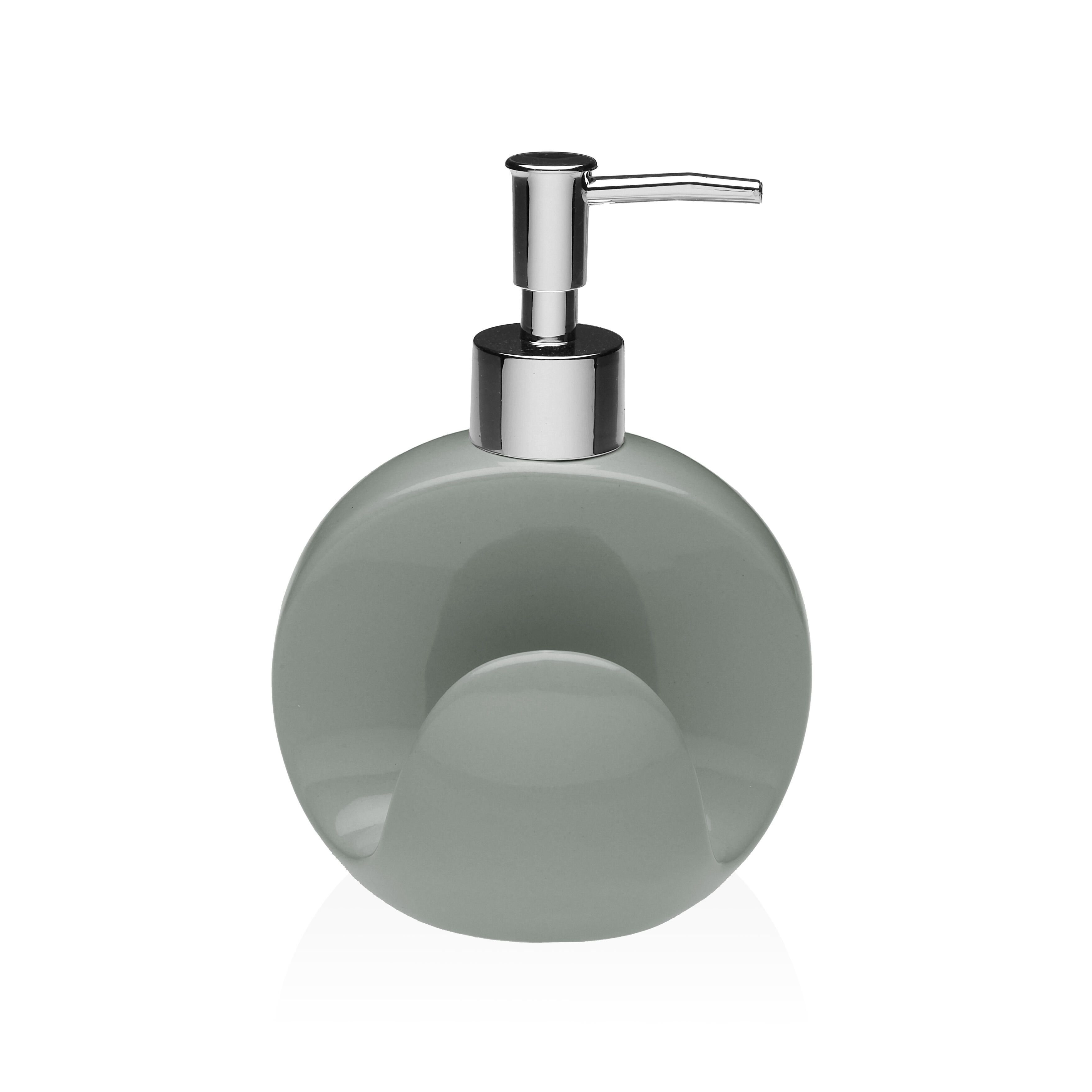 Dispensador de jabón con estropajero versa bombón gris