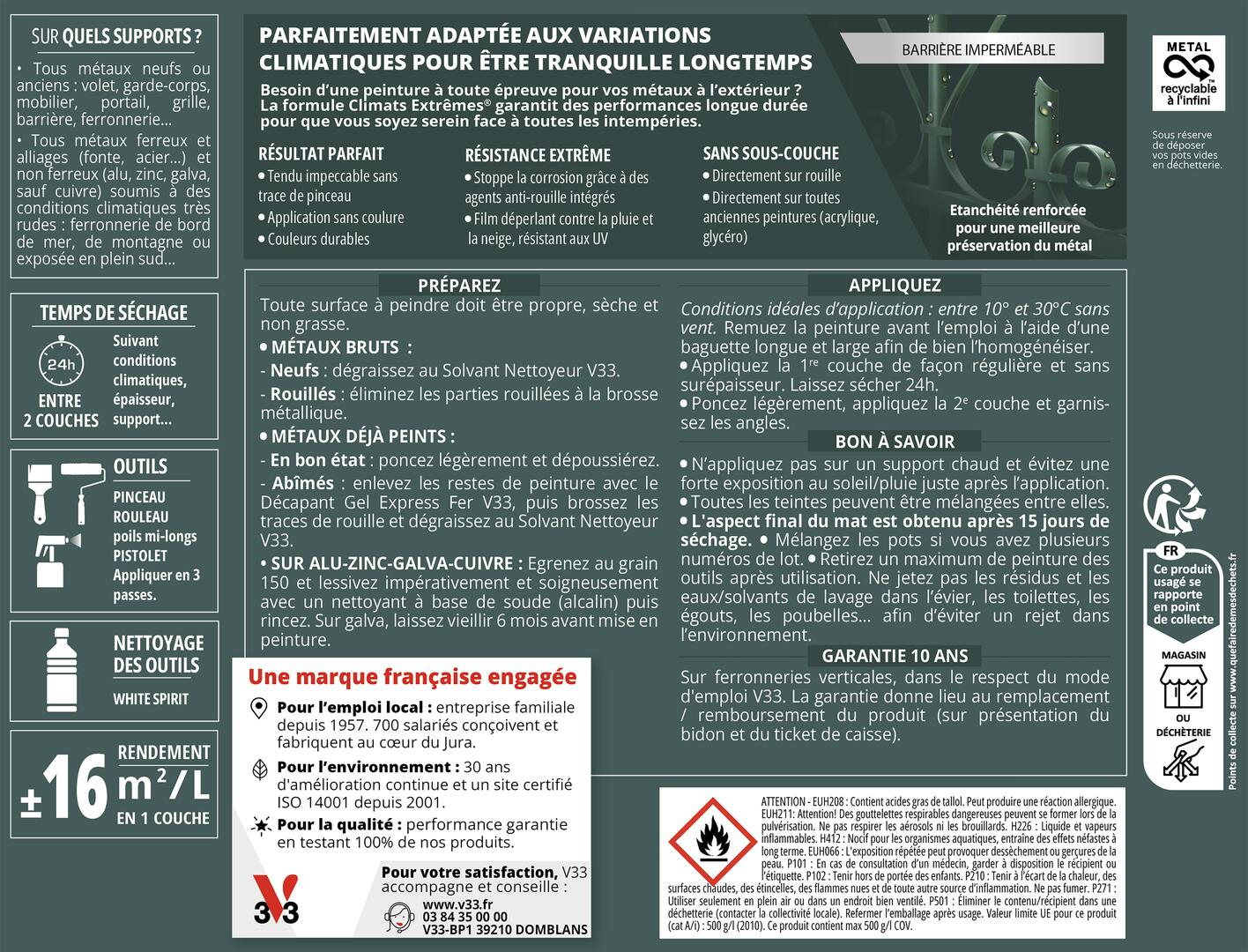 Peinture extérieure fer Climats extrêmes® V33 anthracite mat 2l - 4