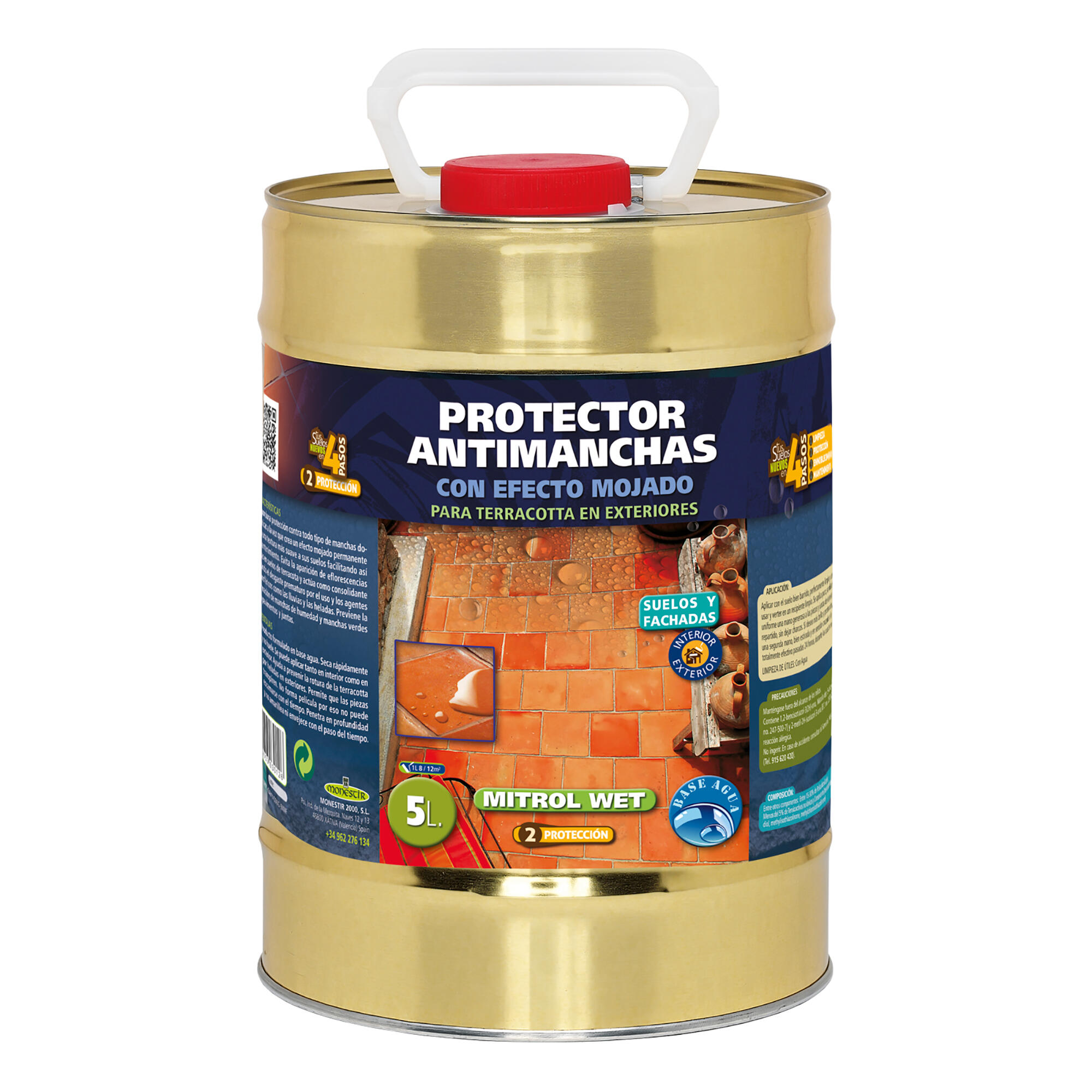 Mitrol wet protector terracota exterior efecto mojado monestir 5l