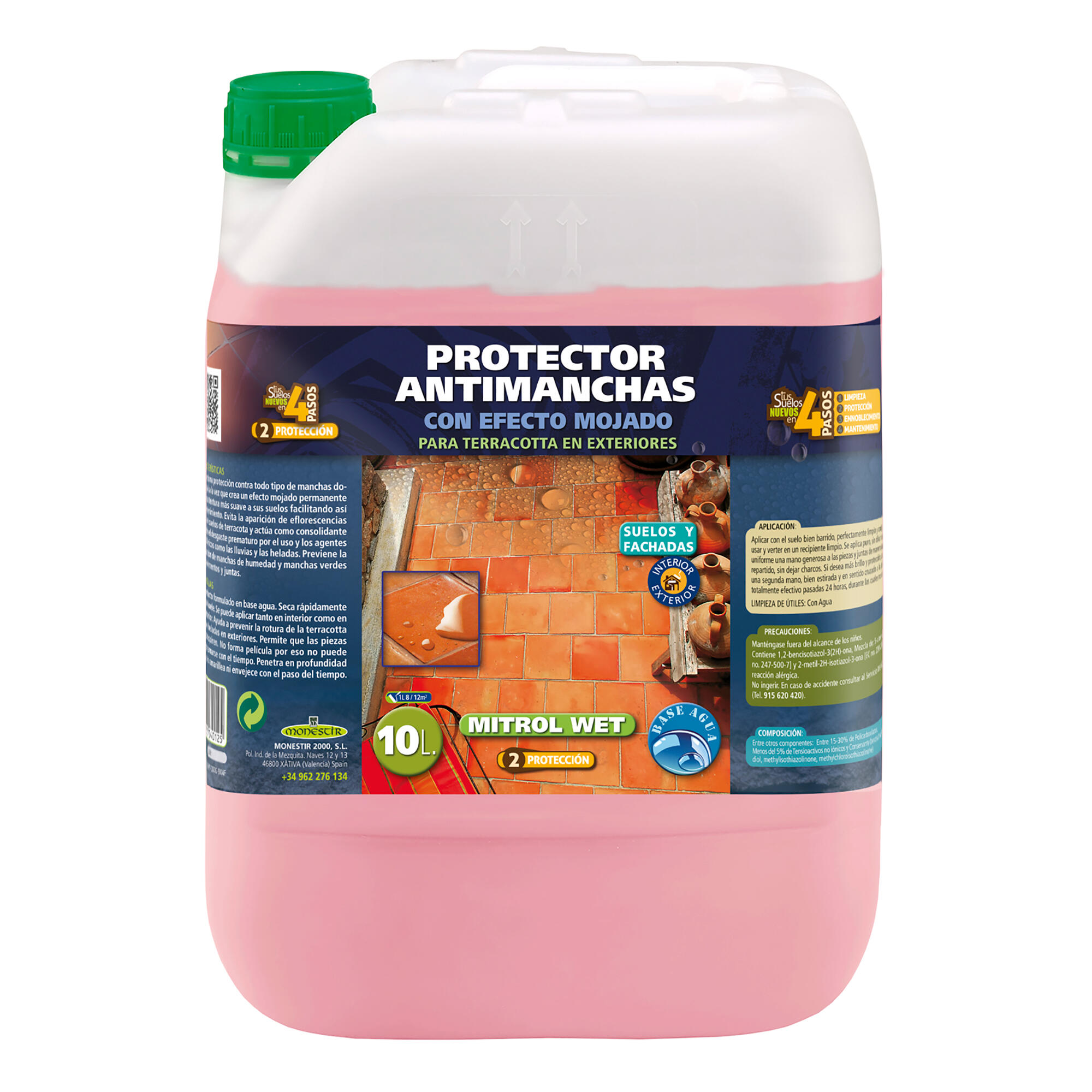 Mitrol wet protector terracota exterior efecto mojado monestir 10l