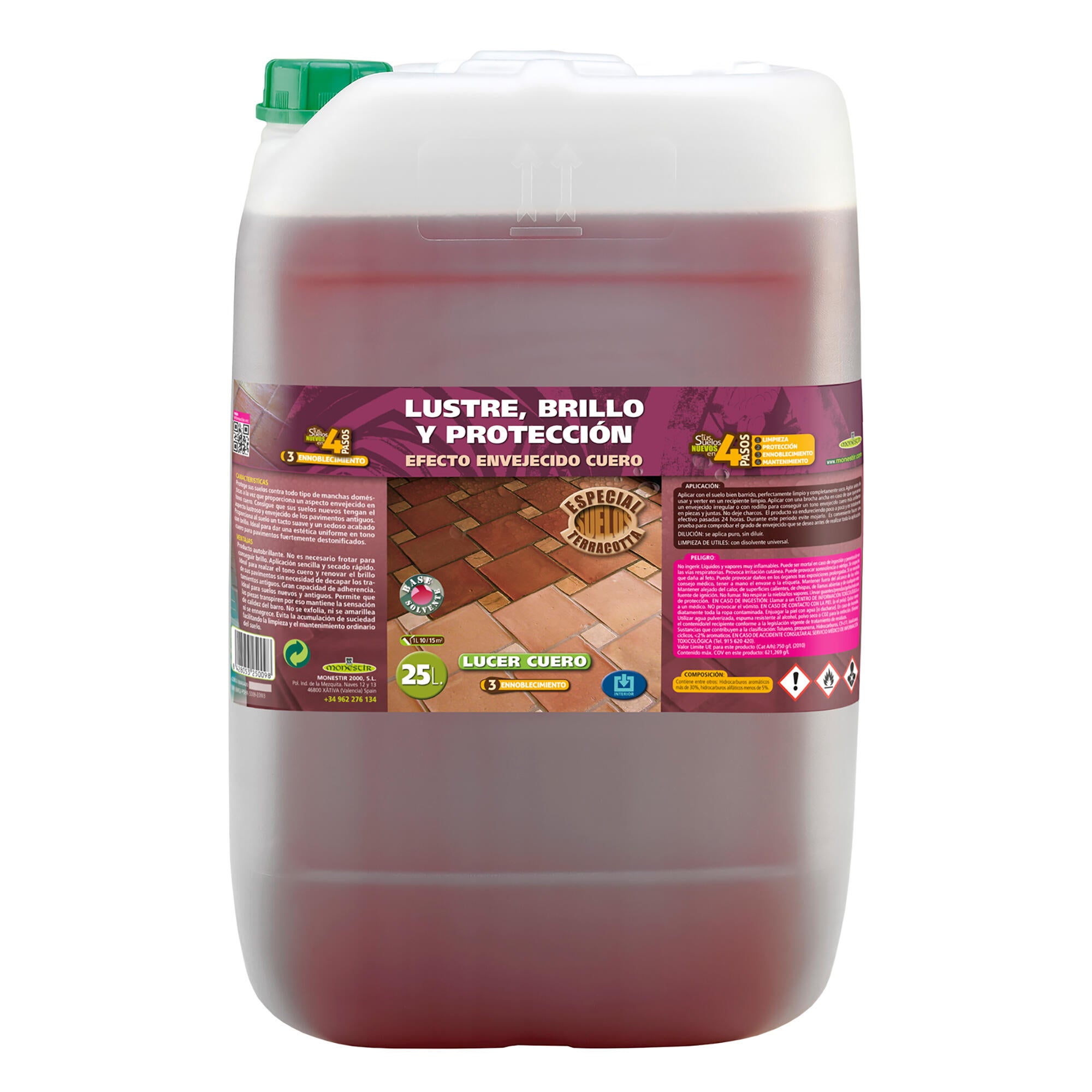 Lucer cuero ennoblecimiento brillo terracota acabado envejecido monestir 25l