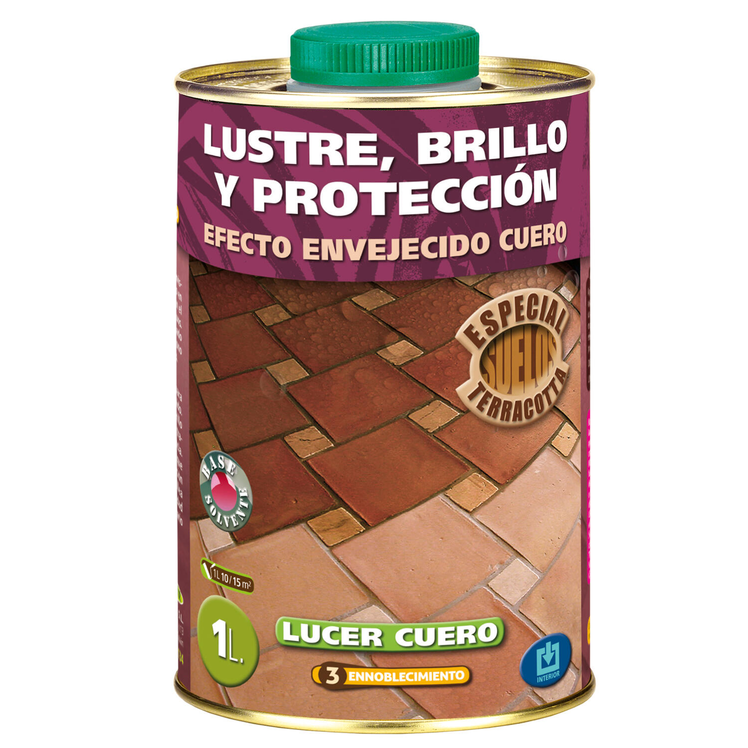 Lucer cuero ennoblecimiento brillo terracota acabado envejecido monestir 1l