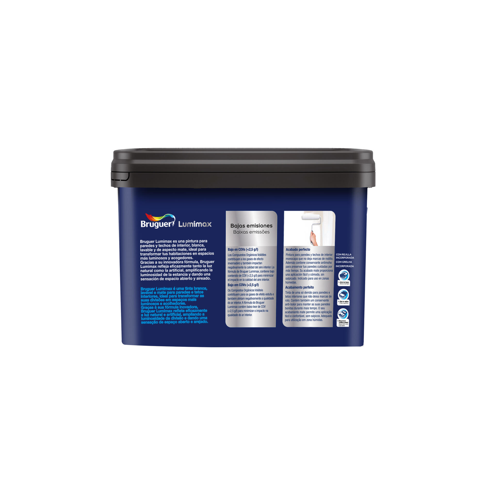 Pintura de interior BRUGUER LUMIMAX 4L color blanco mate 4L para paredes y techos - 6
