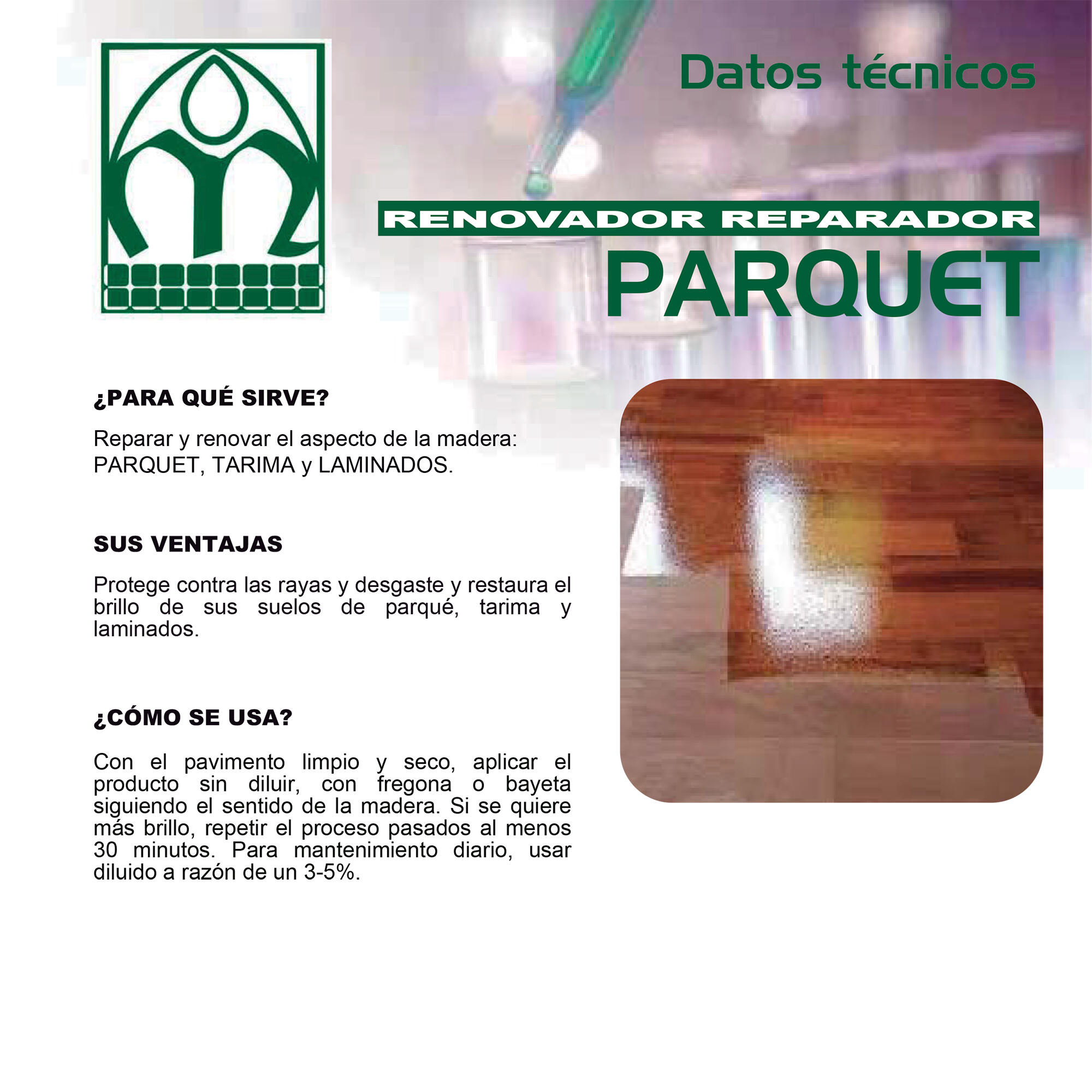 Renovador reparador suelos de parquet, tarima y laminados MONESTIR 750ml - 5