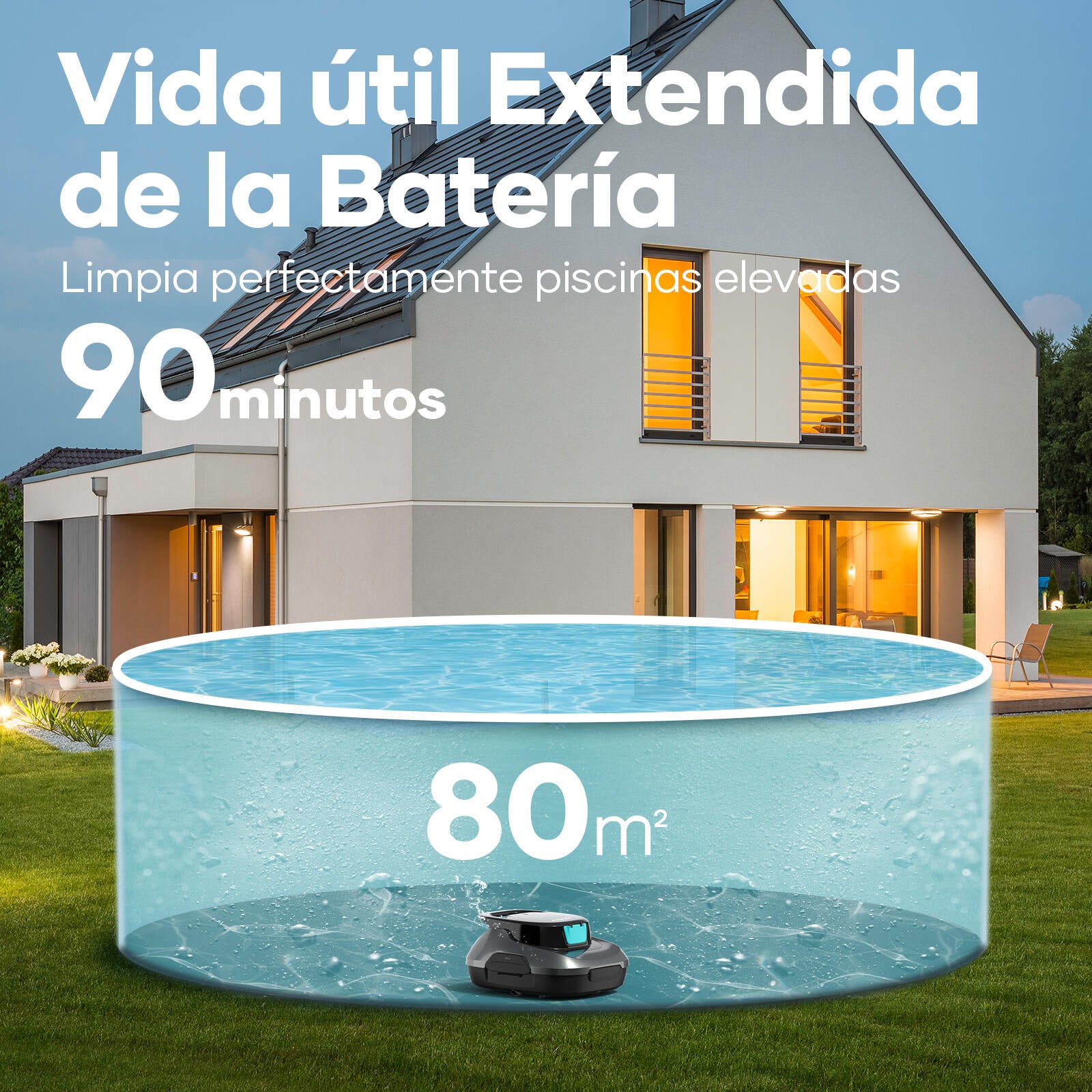 Robot limpa fundos piscina a bateria plano 4500L 180 min Scuba S1 Aiper 2025 - 5