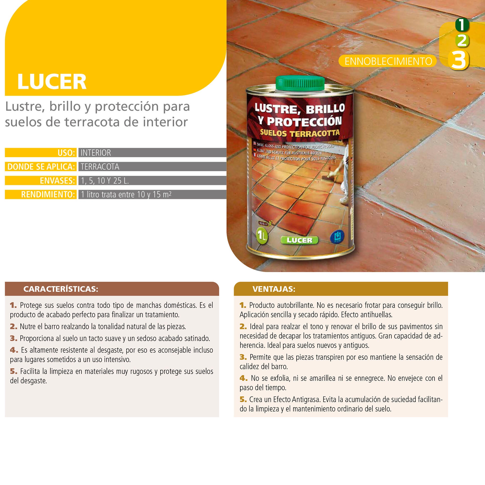 Lucer ennoblecimiento brillo terracota interior MONESTIR 1L - 6