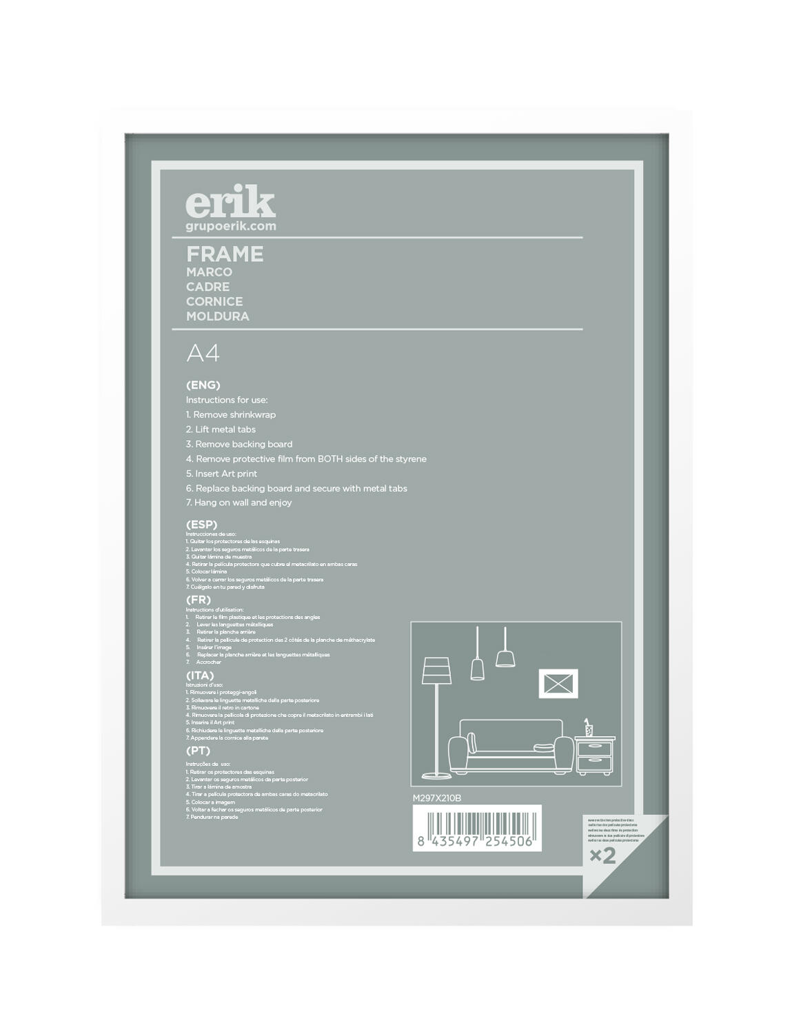 Marco blanco 27.7x19cm