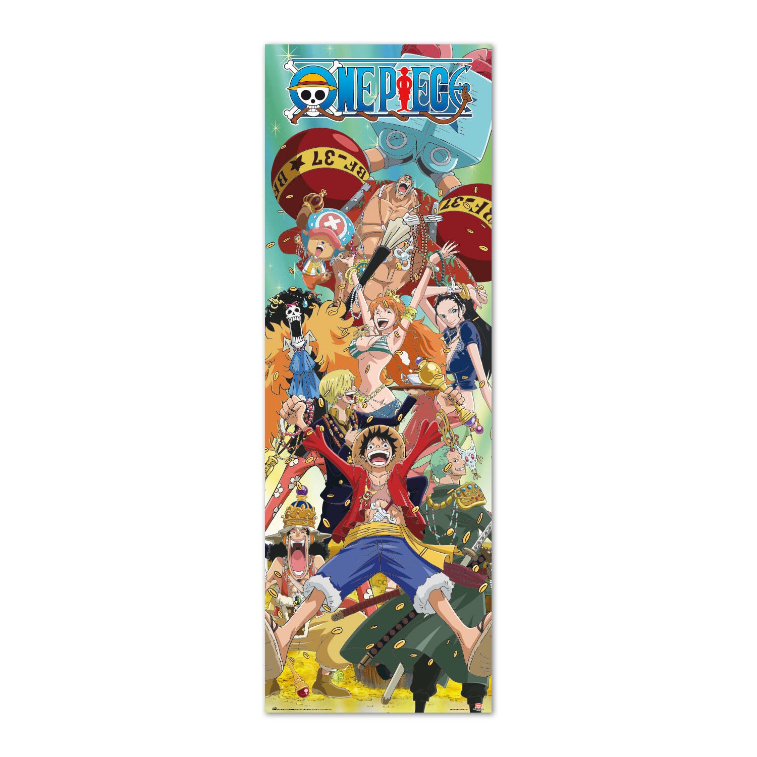 Póster cine rectangular de 53 x 158 cm. papel one piece all characters multicolor