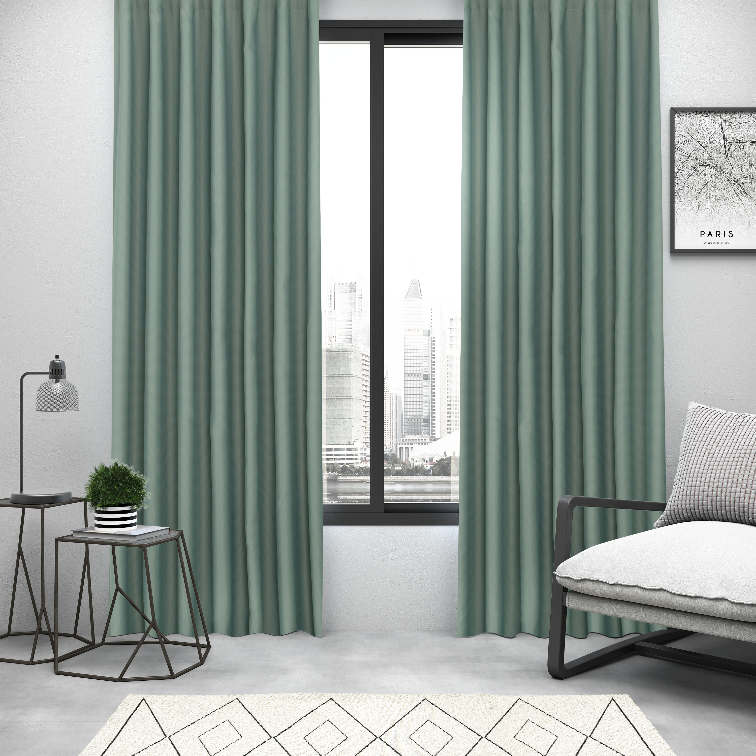 Cortinado ilhós Arel 140x280cm mastic Inspire - 14