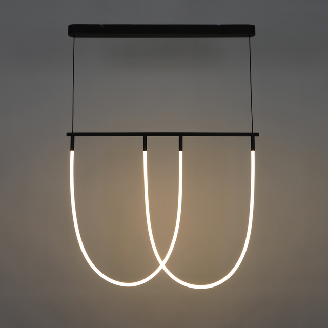 Lampadario LED Anelo nero Ø80cm, luce con 3 temperature di colore 4600 lumen, INSPIRE
