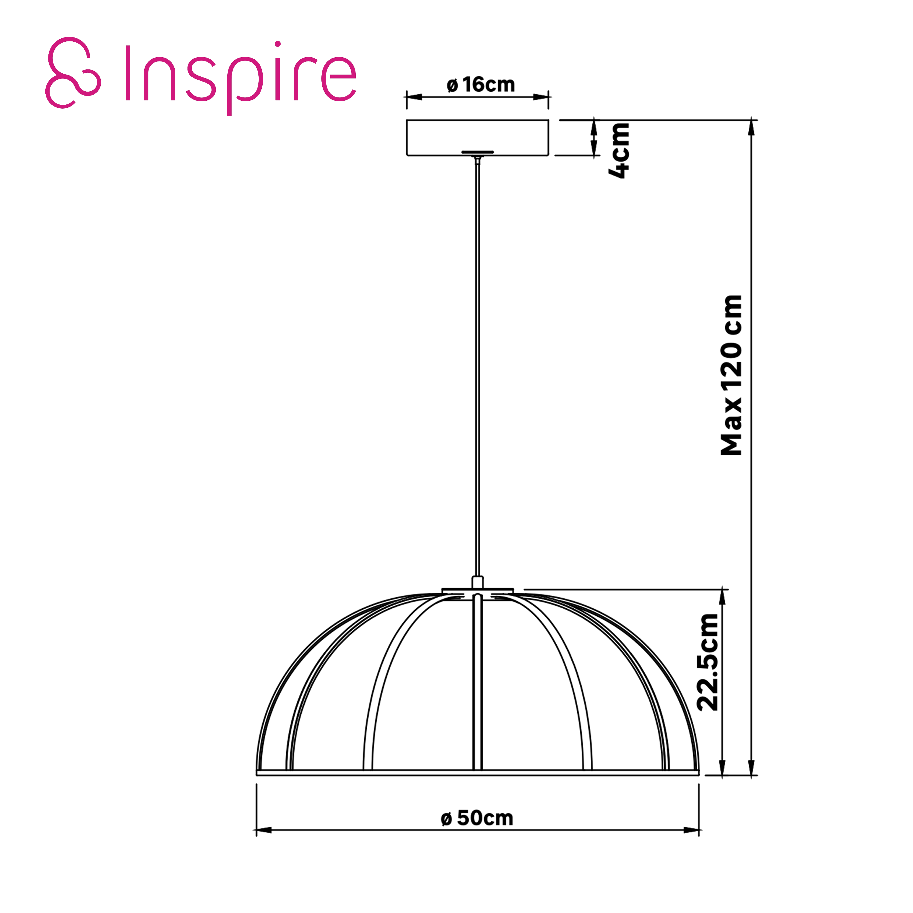 Lampa wisząca Nilda biała LED Inspire - 3