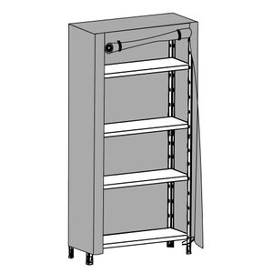 Copertura Impermeabile E Antipolvere Per Scaffali In Tessuto Oxford, 91x45x182 Cm, Con Cerniera E Adesivi
