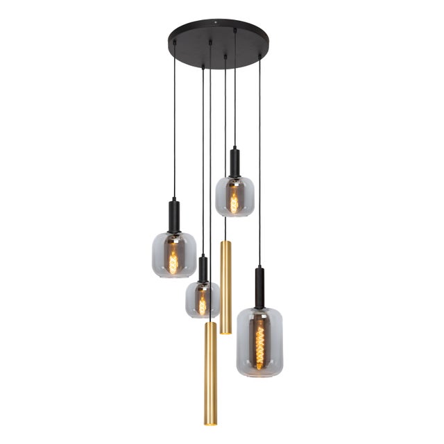 Suspension Joanet verre, fumée, Diam.65 cm, E27