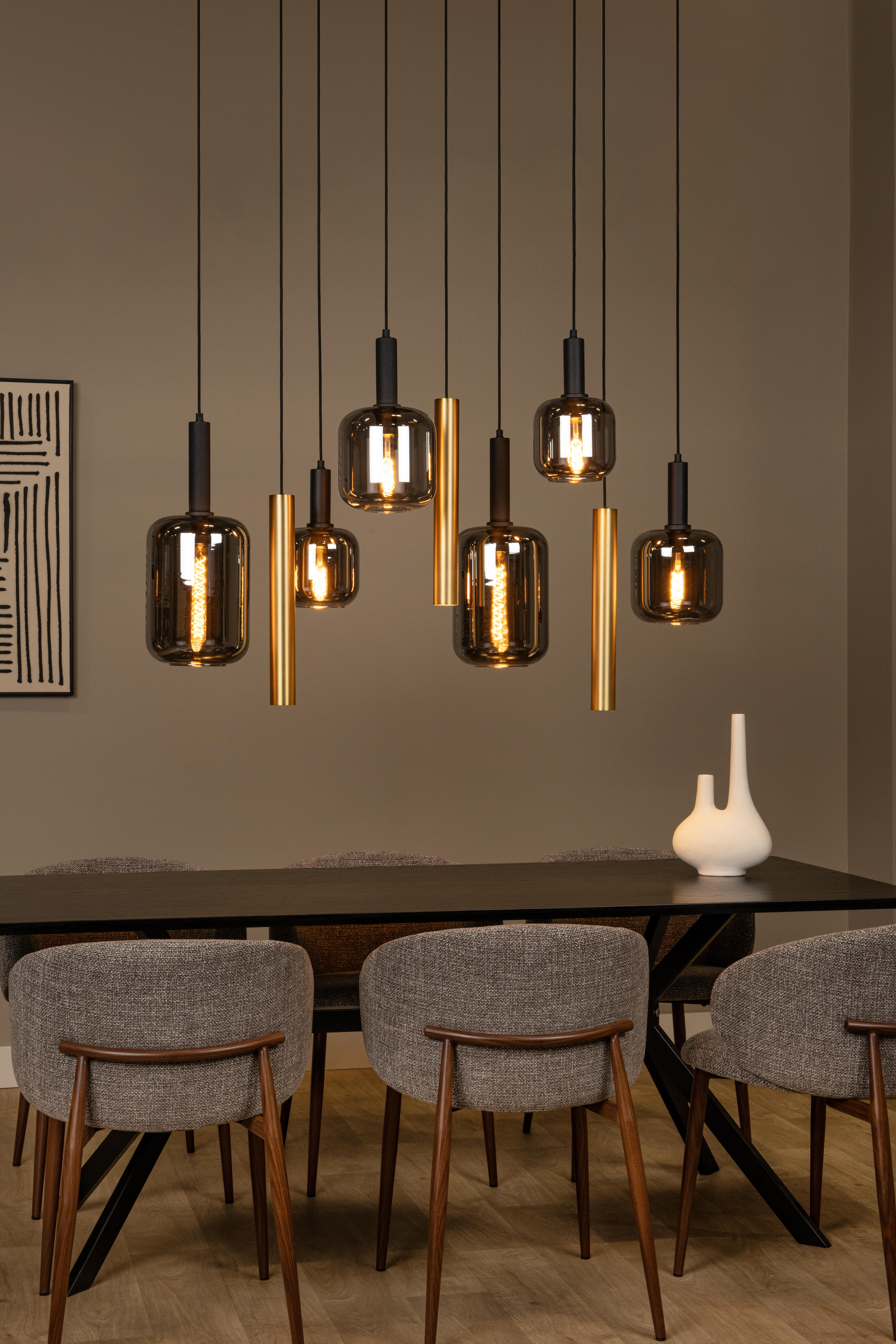 Suspension Joanet verre, fumée, Diam.115 cm, E27 - 2