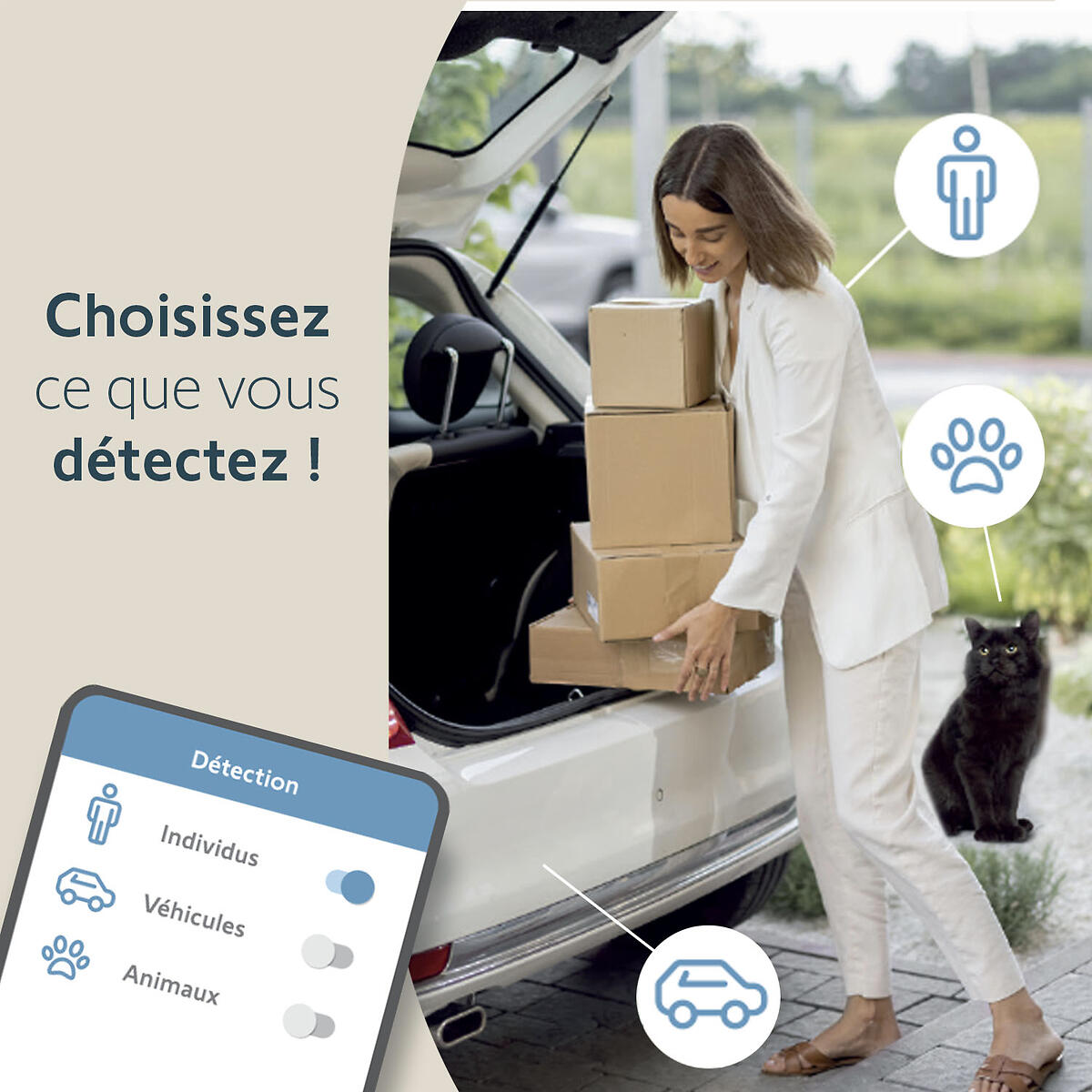 Evitez les fausses alertes grâce à l’intelligence embarquée de Somfy Outdoor caméra 2 - 3