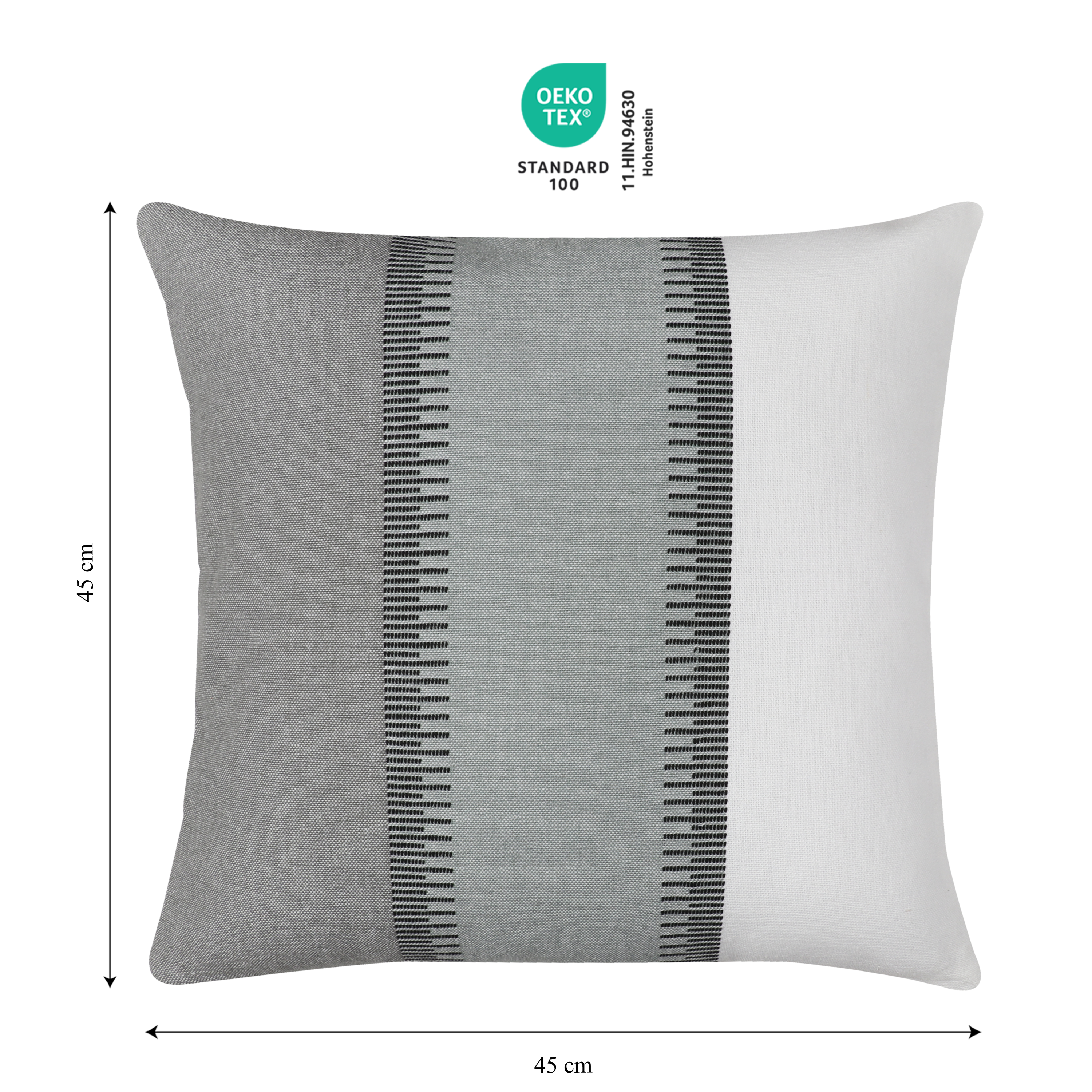 Funda de cojín cuadrada Ramiz algodón verde sage con cremallera INSPIRE 45 x 45 cm - 2