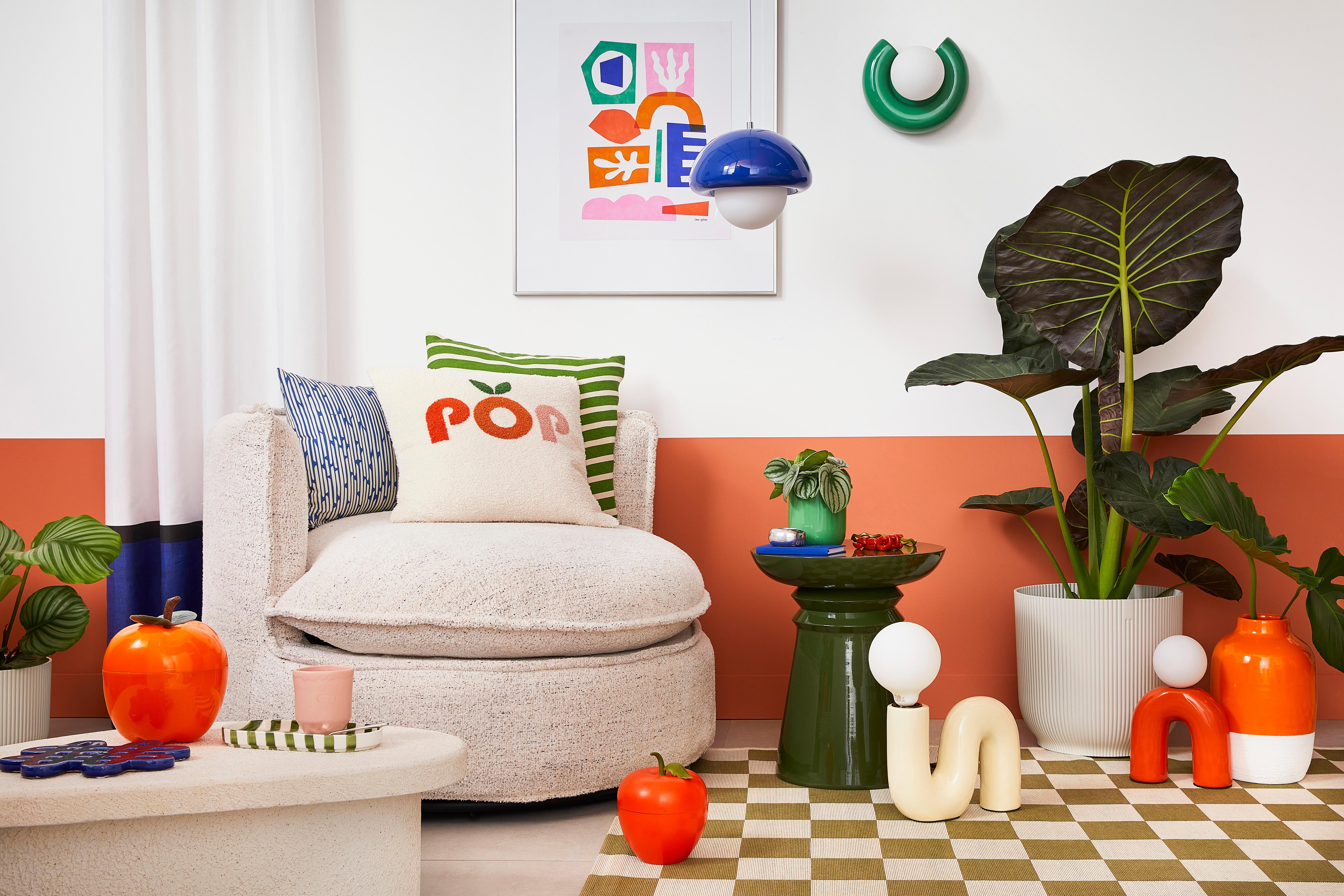 Suspension Pop champi verre, bleu, Diam.25 cm, E27 - 3