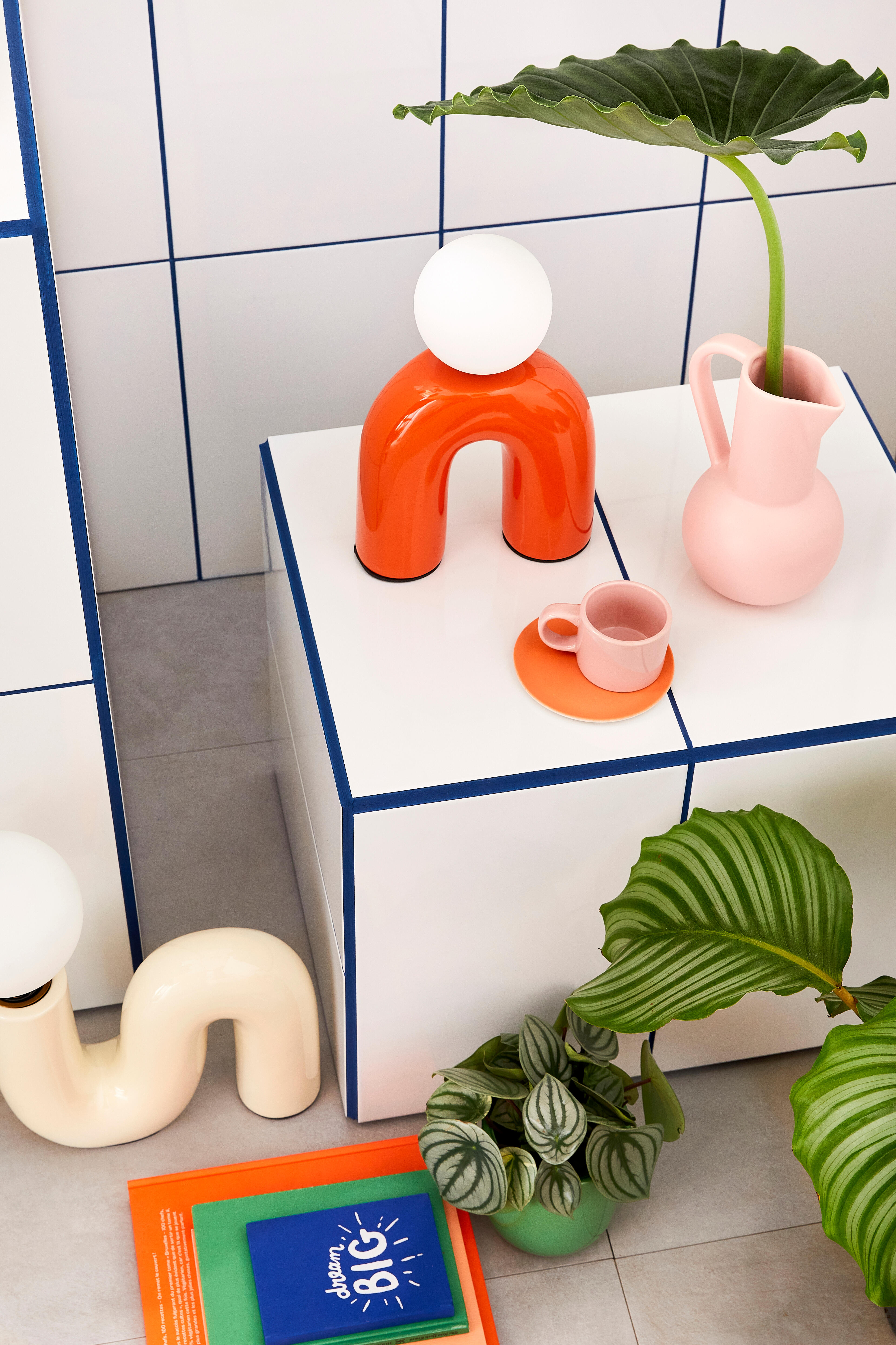 Lampe Pop u, orange, céramique, H.31 cm, G9 - 4