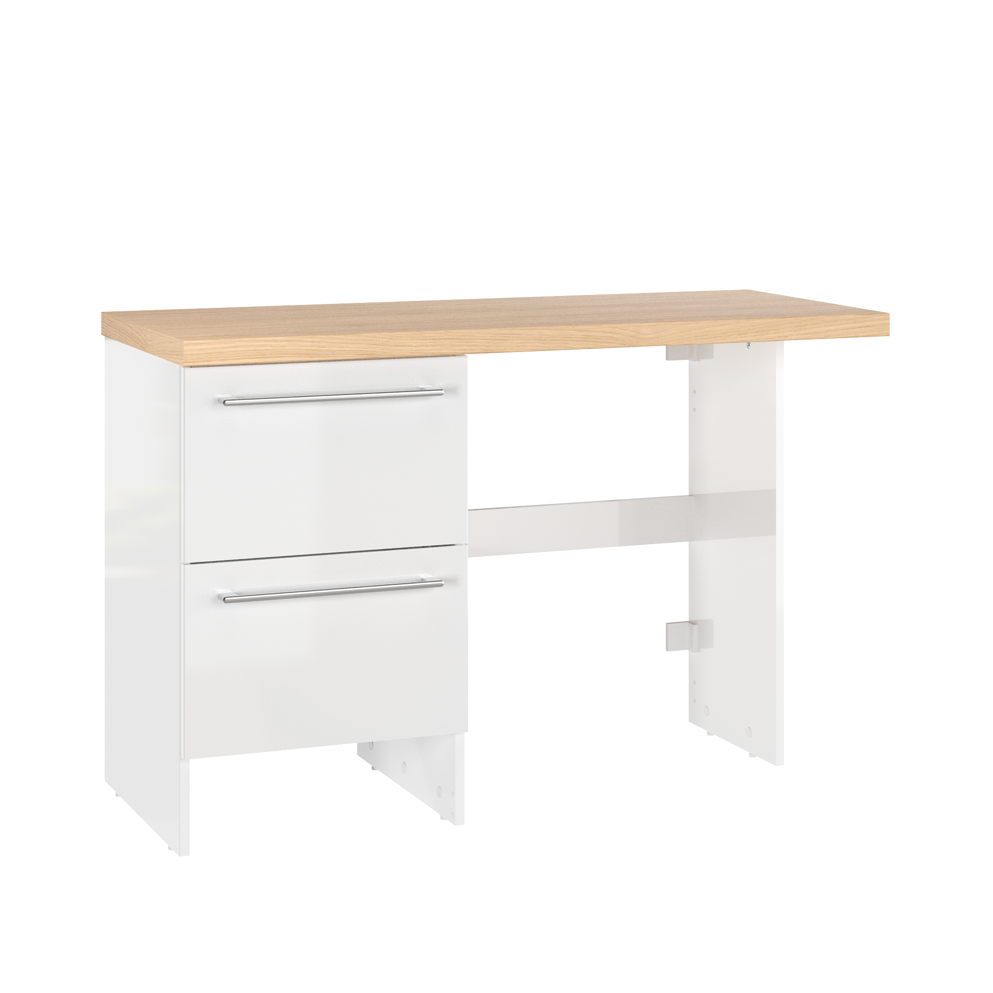 Szafka łazienkowa Remix Positive Aging z blatem 2 szuflady dąb biel Sensea