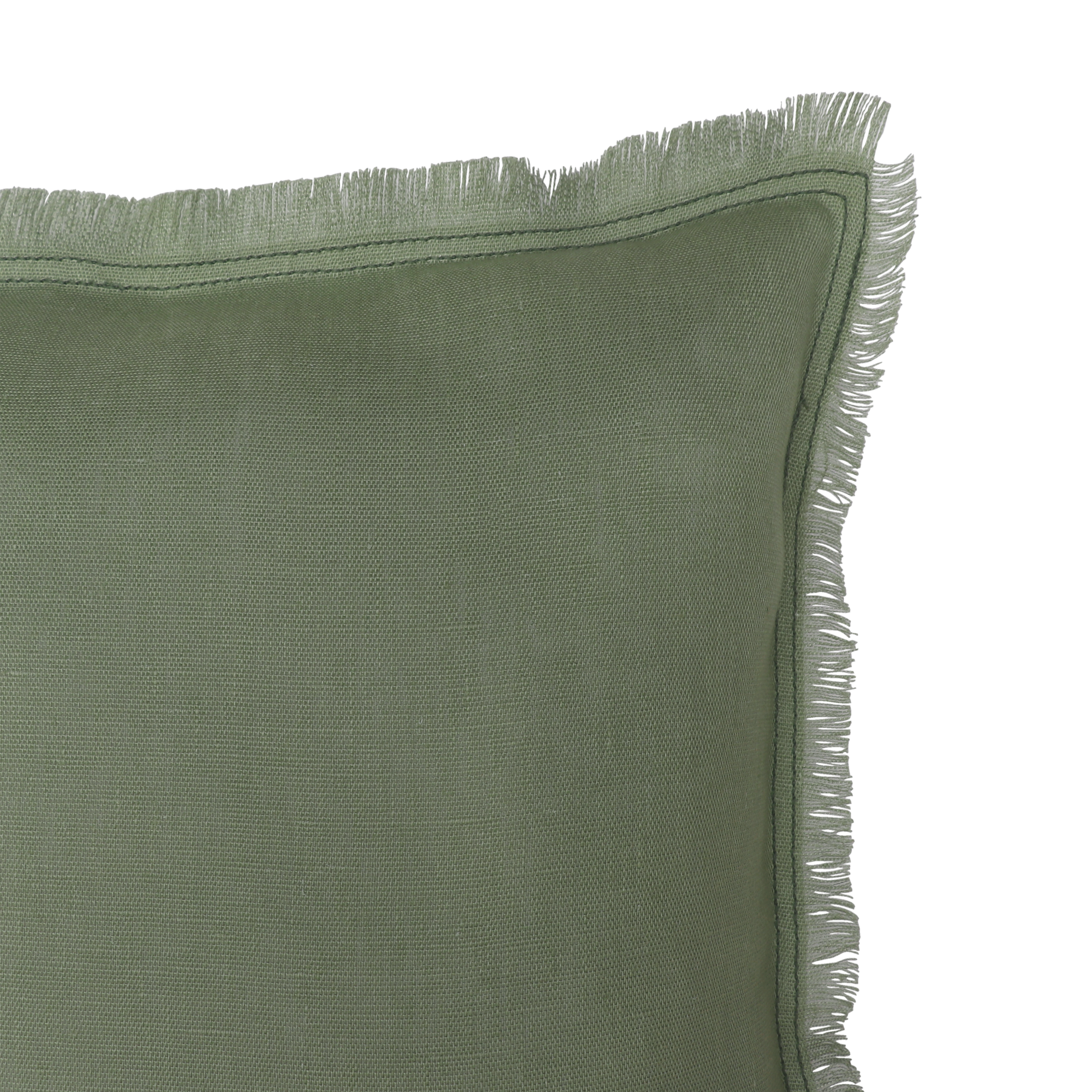 Funda de cojín cuadrada Lenaya 100% lino 45 x 45 cm INSPIRE liso verde Bali con cremallera - 4