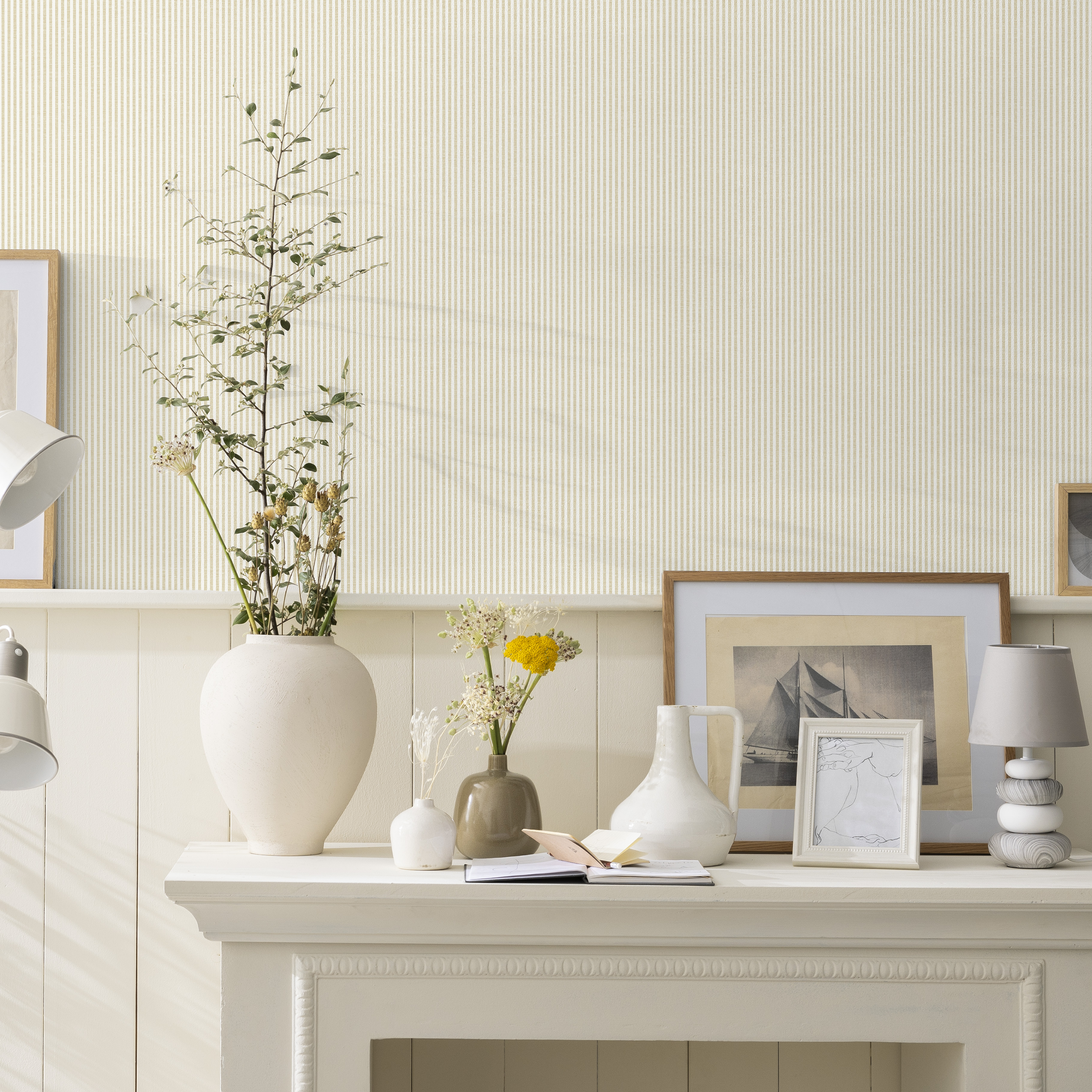 Papel pintado vinilo aplicación cola en pared liso linely pecan 6 beige inspire 53cmx10.05m fregable