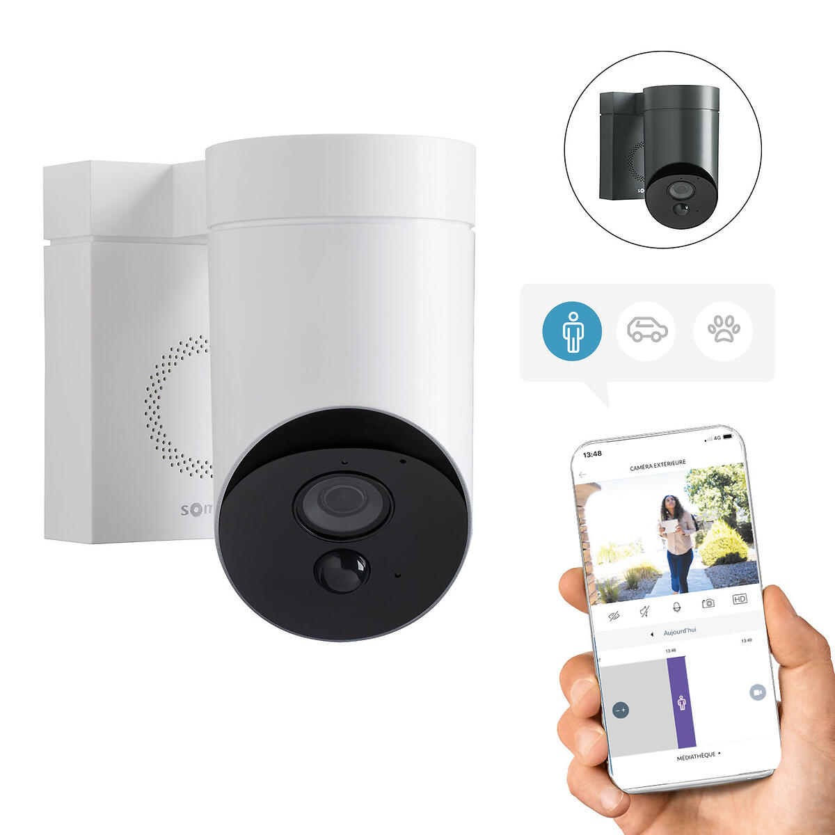 Caméra de surveillance extérieure filaire Outdoor 2 blanc, SOMFY PROTECT 1875325 - 2