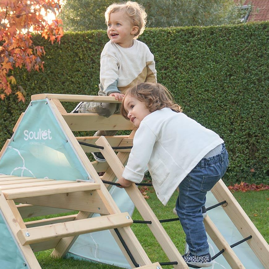 Aire de jeux bois avec toboggan, cabane dès 18 mois H91 cm,HERCULE, SOULET - 7