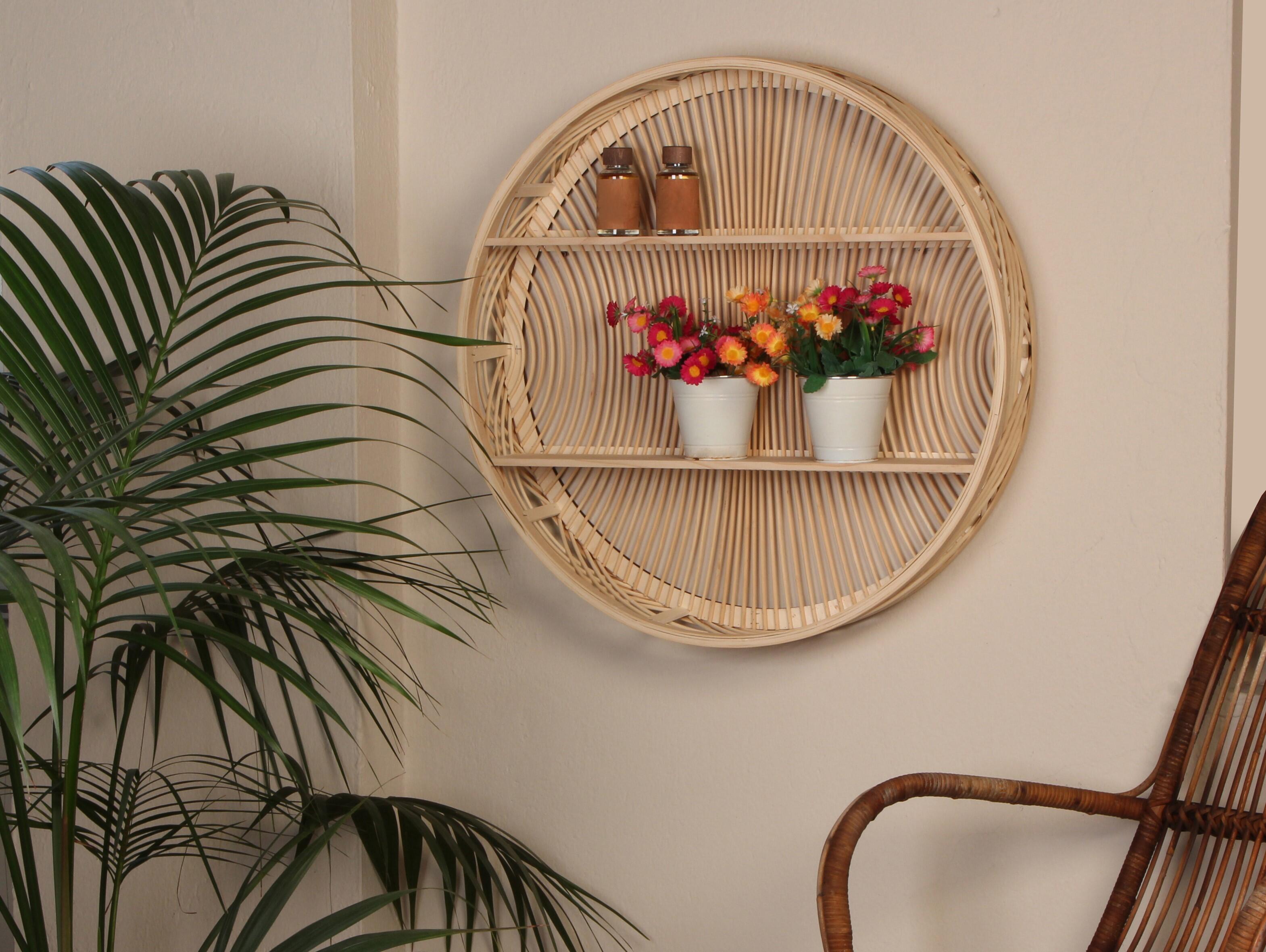 SCAFFALE IN BAMBÙ Kesper 3 Ripiani - 30x70x30 Cm, Marrone Naturale - Per Cucina, Bagno, Salotto