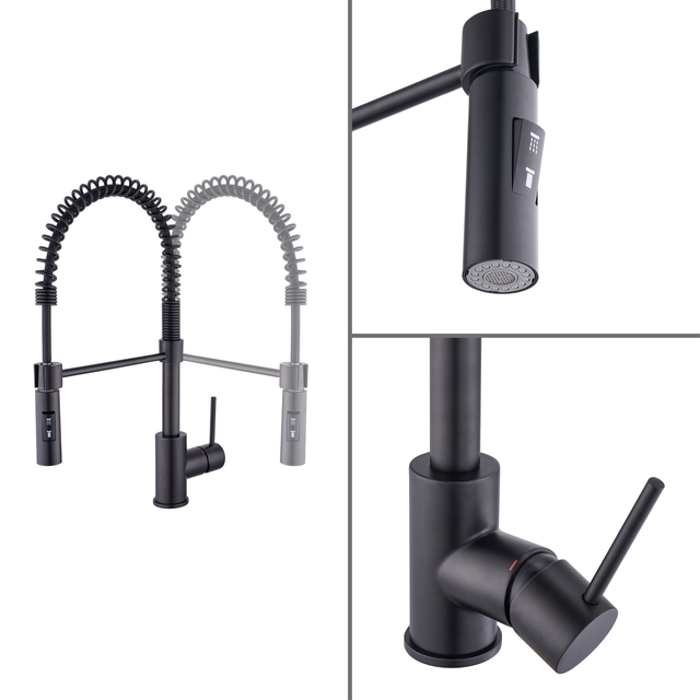 Mitigeur de cuisine avec douchette DELINIA Tomas noir