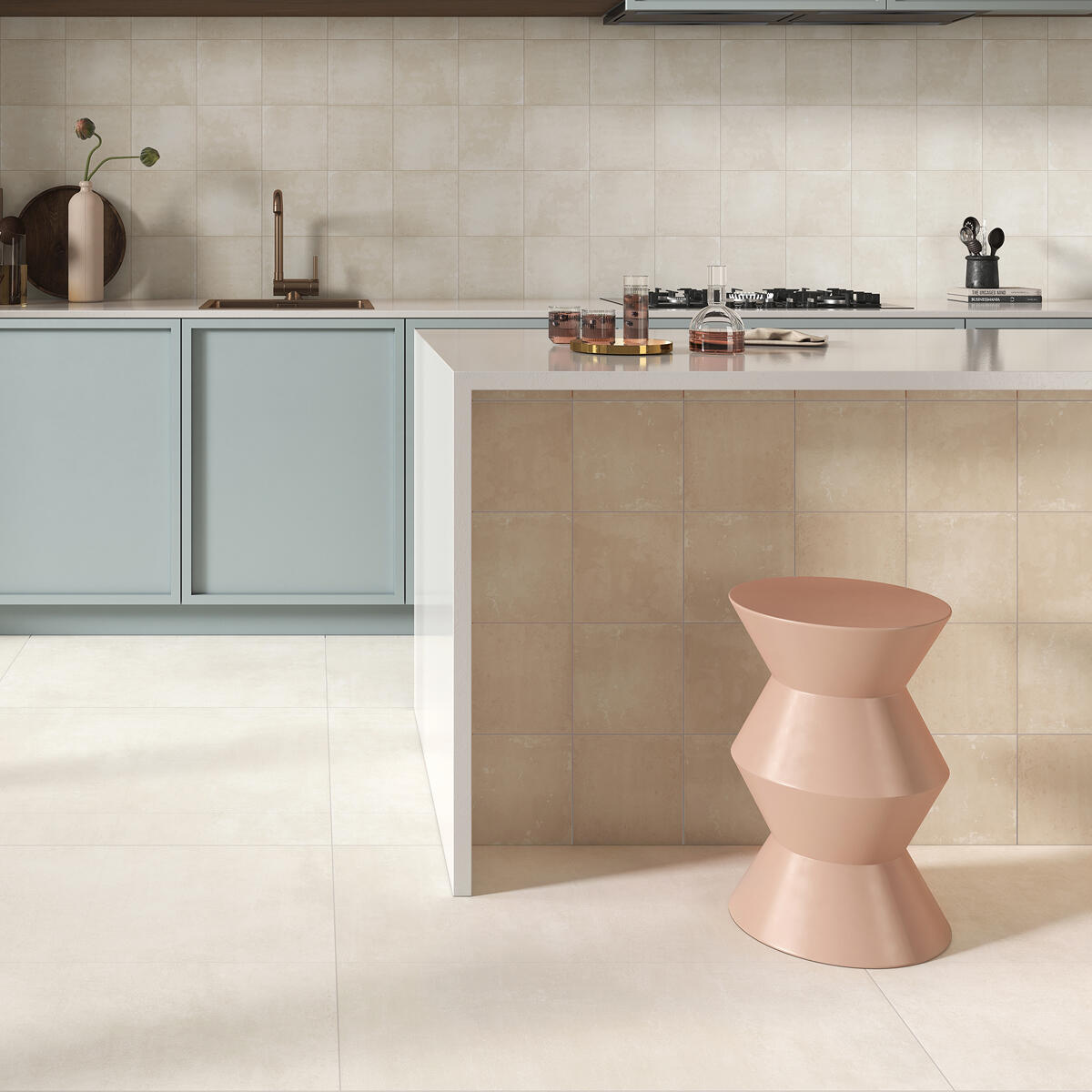 Piastrella da pavimento e rivestimento interno 20 x 20 cm Sp. 7.4 mm Jumbo in gres naturale pesca opaco traffico intenso (pei 4/5) R10 1.52 mq - 3