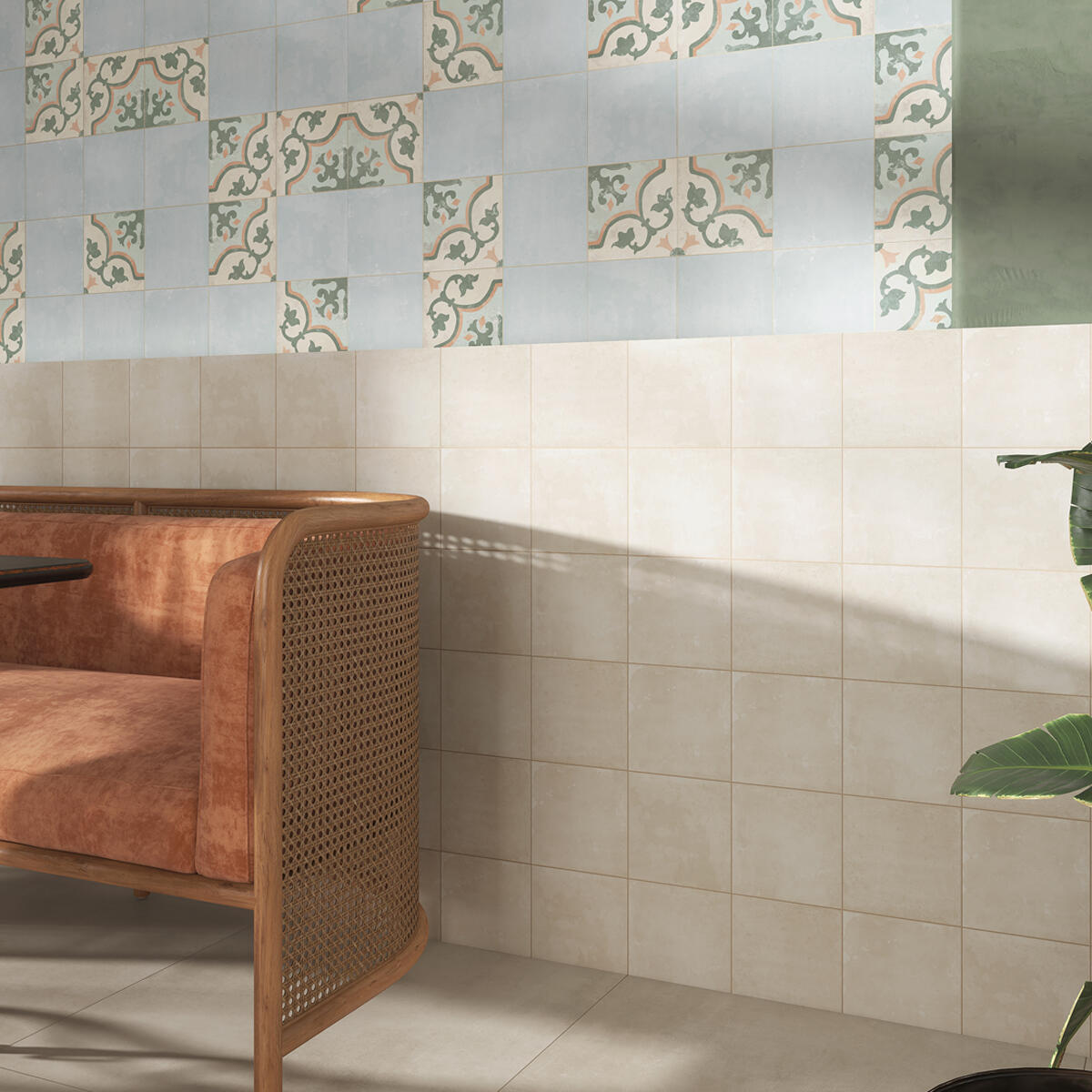 Piastrella da pavimento e rivestimento interno 20 x 20 cm Sp. 7.4 mm Jumbo in gres naturale bianco caldo opaco traffico intenso (pei 4/5) R10 1.52 mq - 2