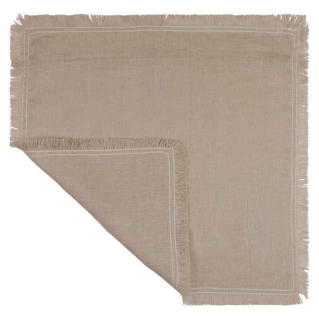 Funda de cojín cuadrada Lenaya 100% lino 45 x 45 cm INSPIRE liso beige con cremallera
