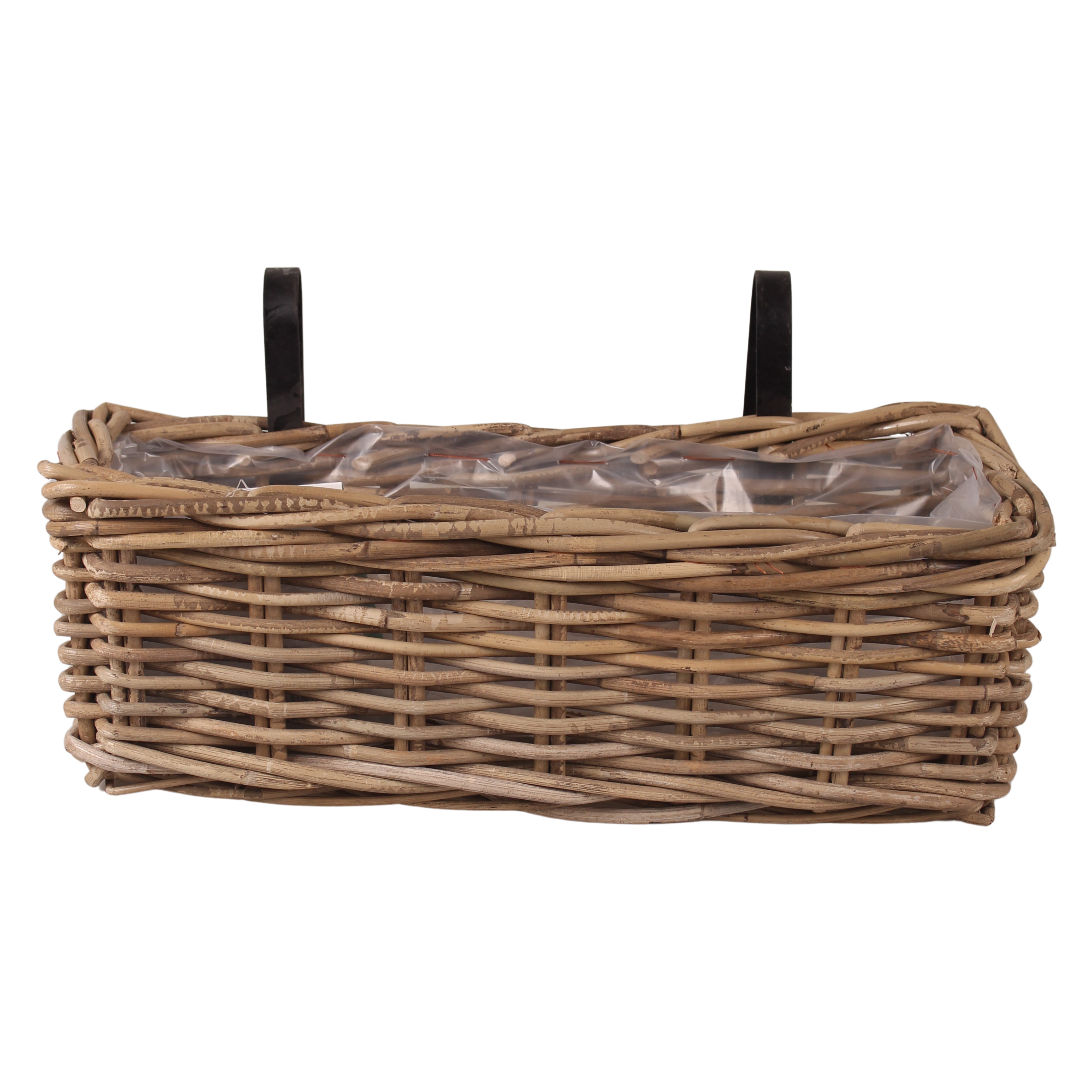 Osłonka doniczki na balkon rattan Balcony 57 cm ciemny brąz Cermax
