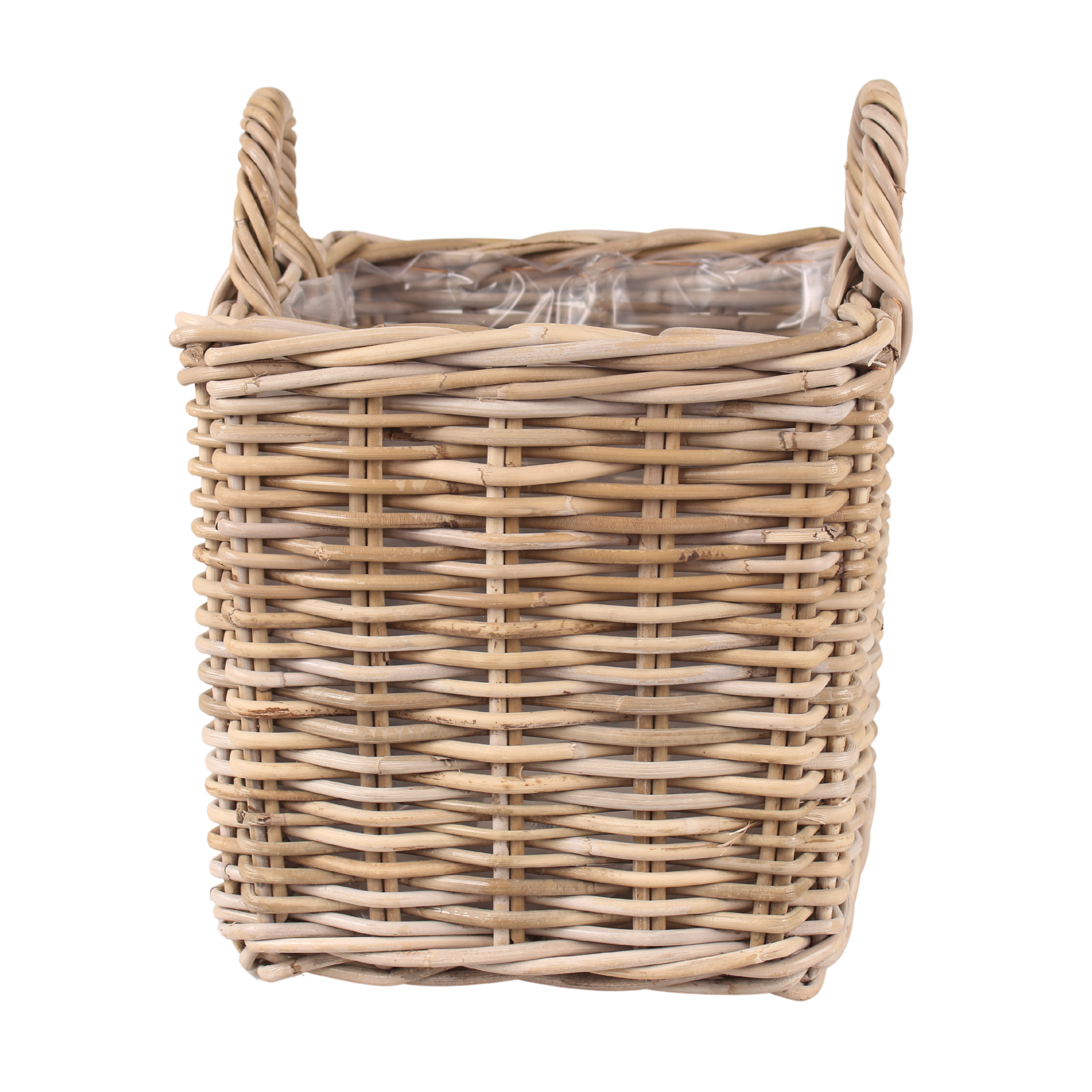 Osłonka doniczki rattan Cube 40 cm brązowa Cermax