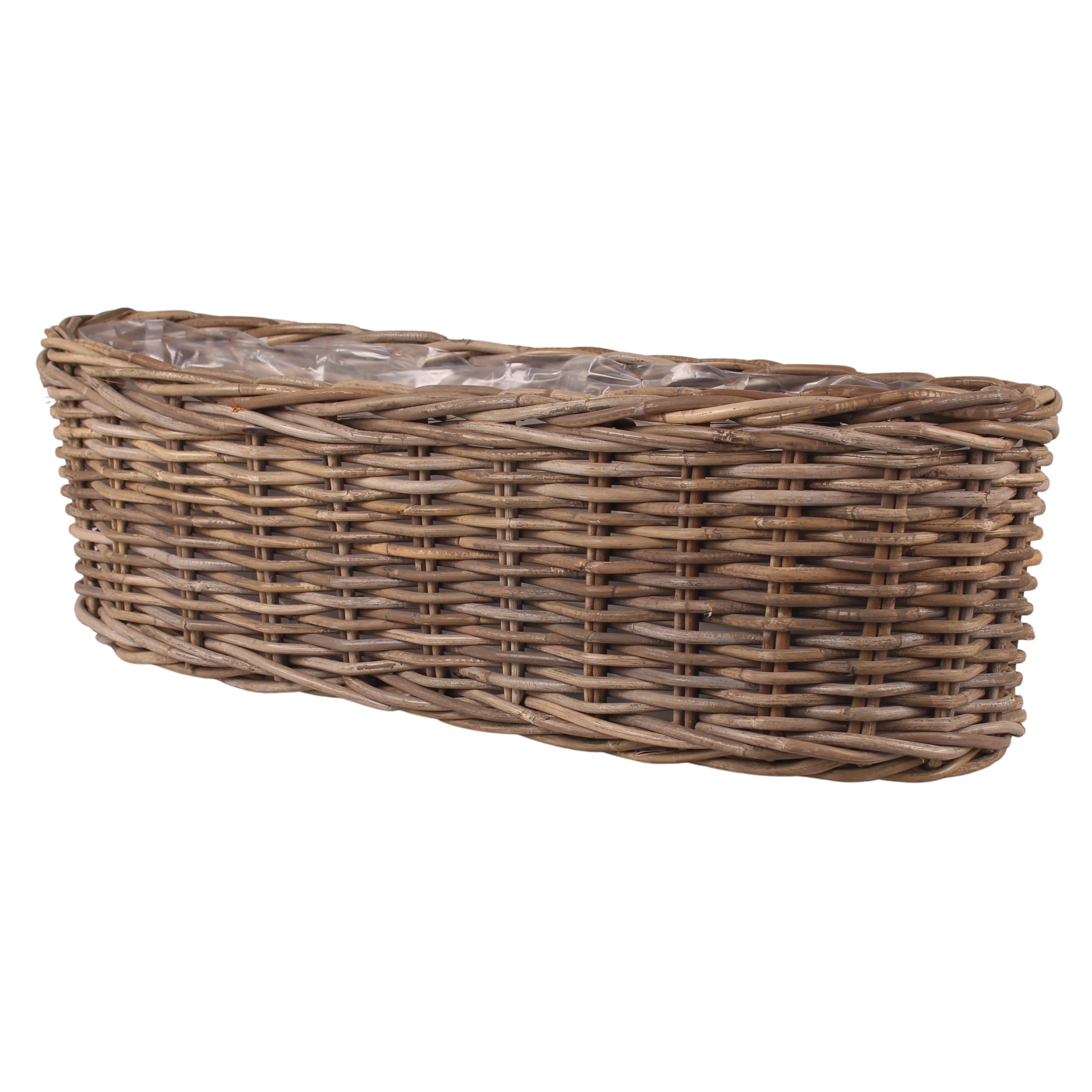 Osłonka doniczki rattan Boxy 100 cm ciemny brąz Cermax